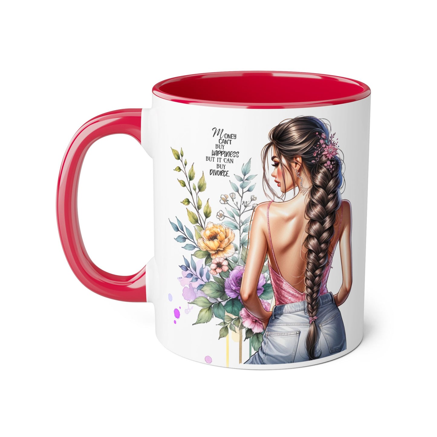 Mug Money Can't Buy Happiness But It Can Buy Divorce Humoristic 11oz Accent Mug