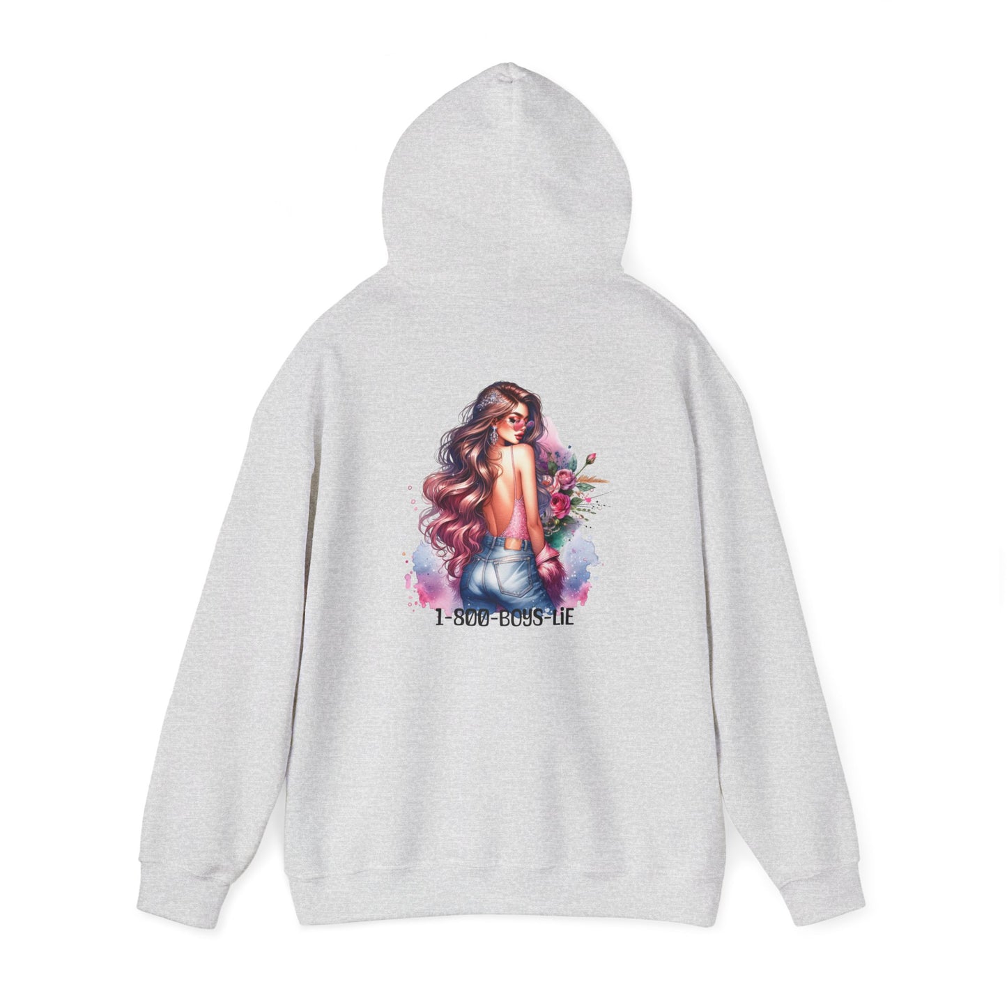 1-800-Boys-Lie Floral Art Hooded Sweatshirt, Cozy Unisex Hoodie, Everyday Wear, Gift for Her, Casual Style