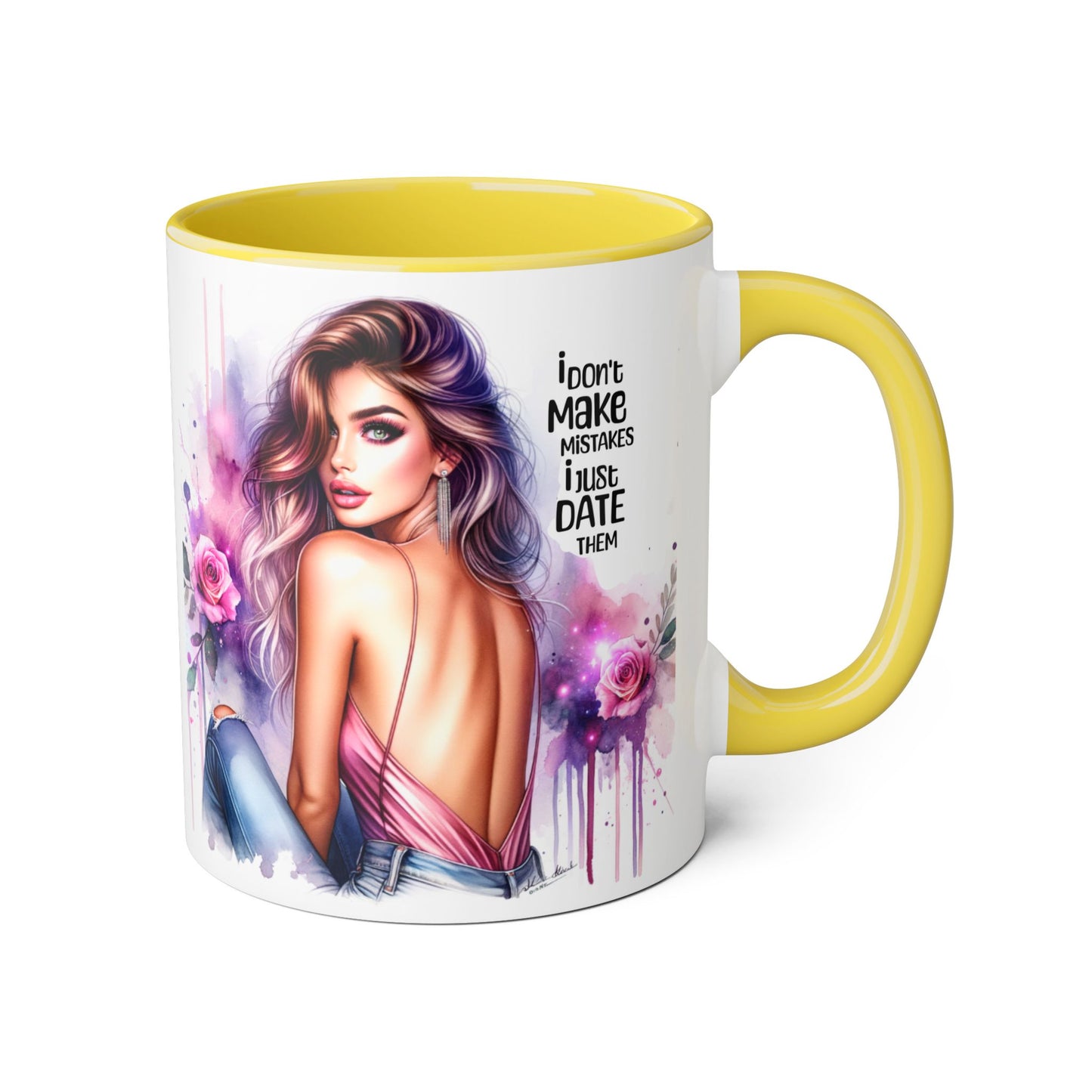 I Don't Make Mistakes, I Date Them Accent Mugs, 11oz