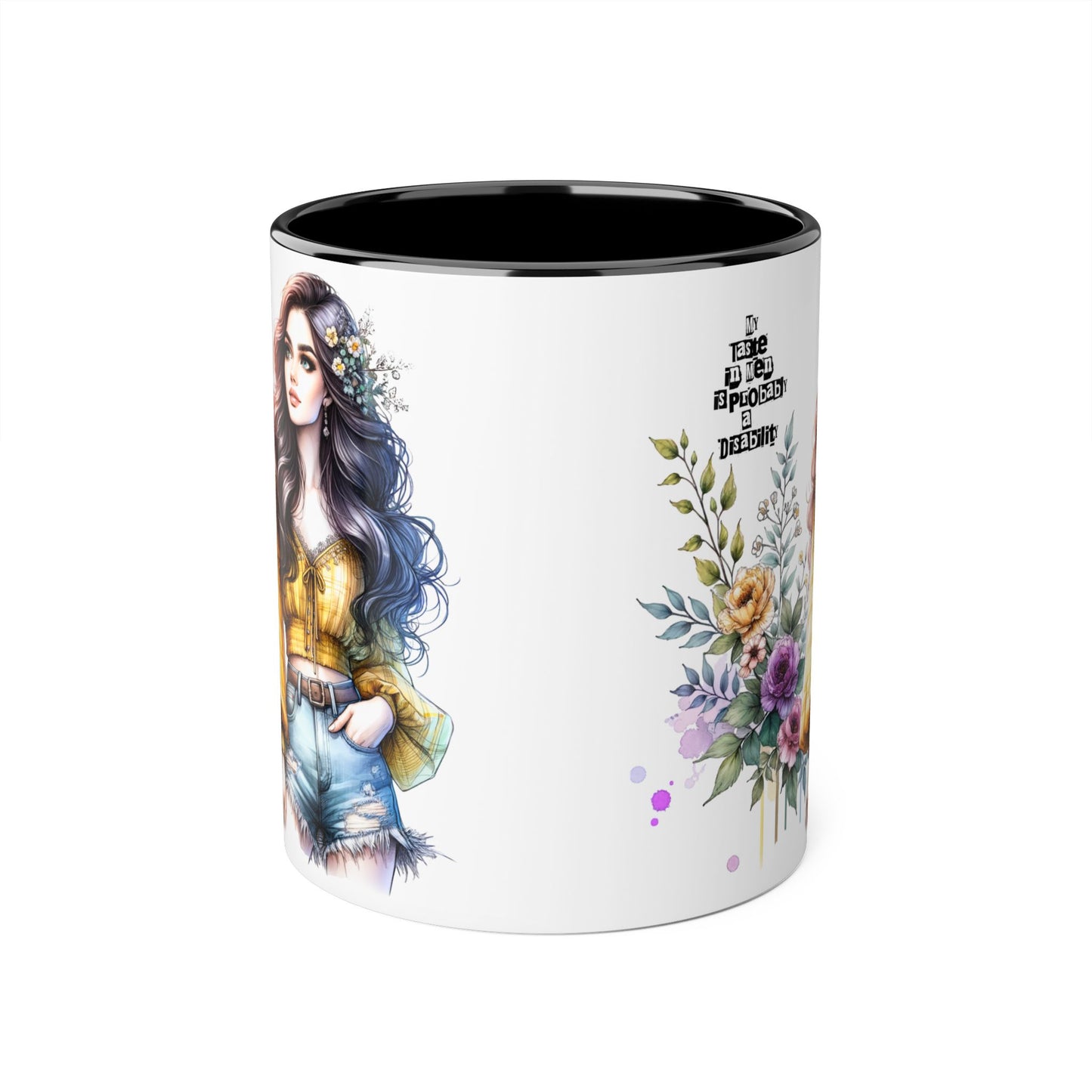 Funny Accent Mug - My Taste in Men is Probably a Disability Humor 11oz Cup
