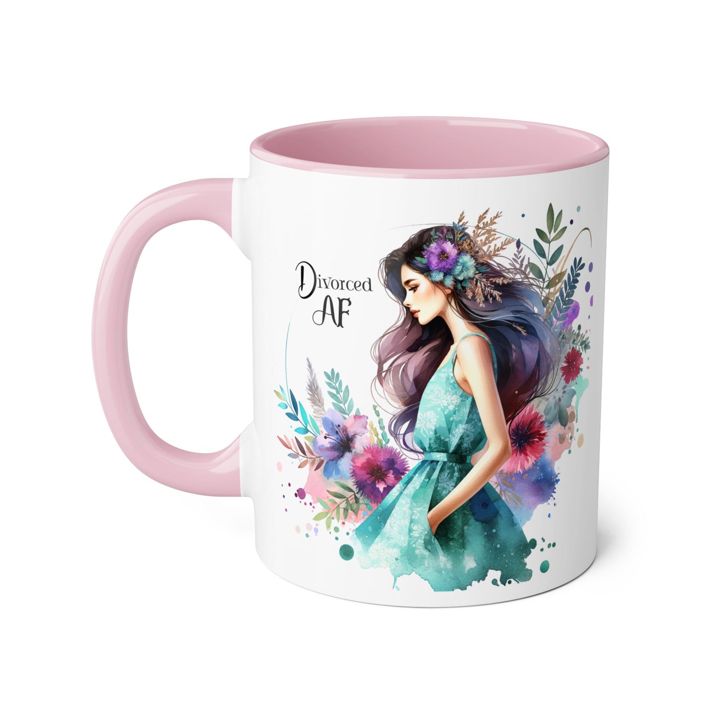 Divorced AF Accent Mug - Inspirational Coffee Cup, Unique Gift for Newly Divorced, Motivational Drinkware, Self-Care Mug
