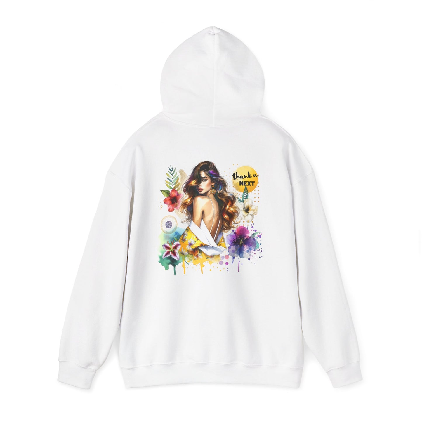 Thank U, Next Colorful Graphic Hooded Sweatshirt, Cozy Unisex Hoodie, Trendy Streetwear, Personalized Gift, Summer Vibes, Art-Inspired Fashion