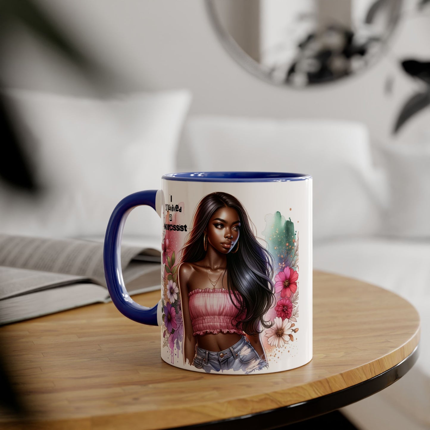 Bold Floral Accent Mug - Perfect Gift for Self-Love and Empowerment