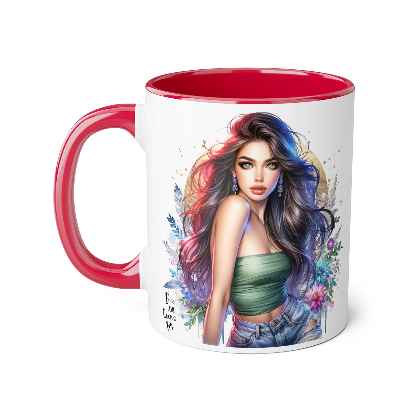 Bohemian Accent Mugs, Artistic Coffee Cup, Colorful Floral Mug, Gift for Her, Unique Art Collection, Cozy Vibe