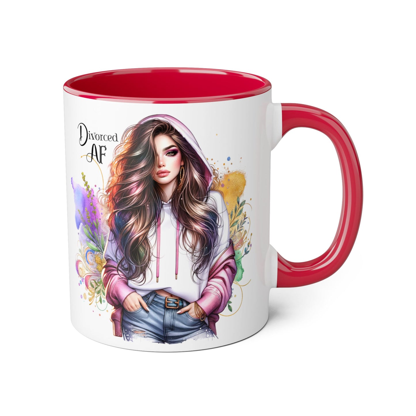 Divorced AF Accent Mug, 11oz - Empowering Coffee Cup for Strong Women, Gift for Divorcee, Self-Care Mug, Celebrate New Beginnings