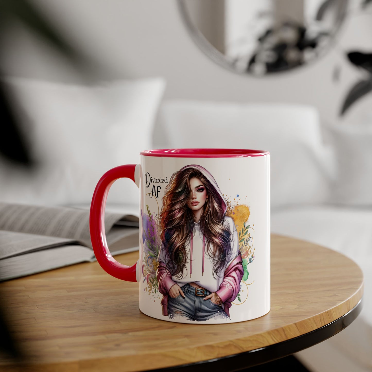 Divorced AF Accent Mug, 11oz - Empowering Coffee Cup for Strong Women, Gift for Divorcee, Self-Care Mug, Celebrate New Beginnings