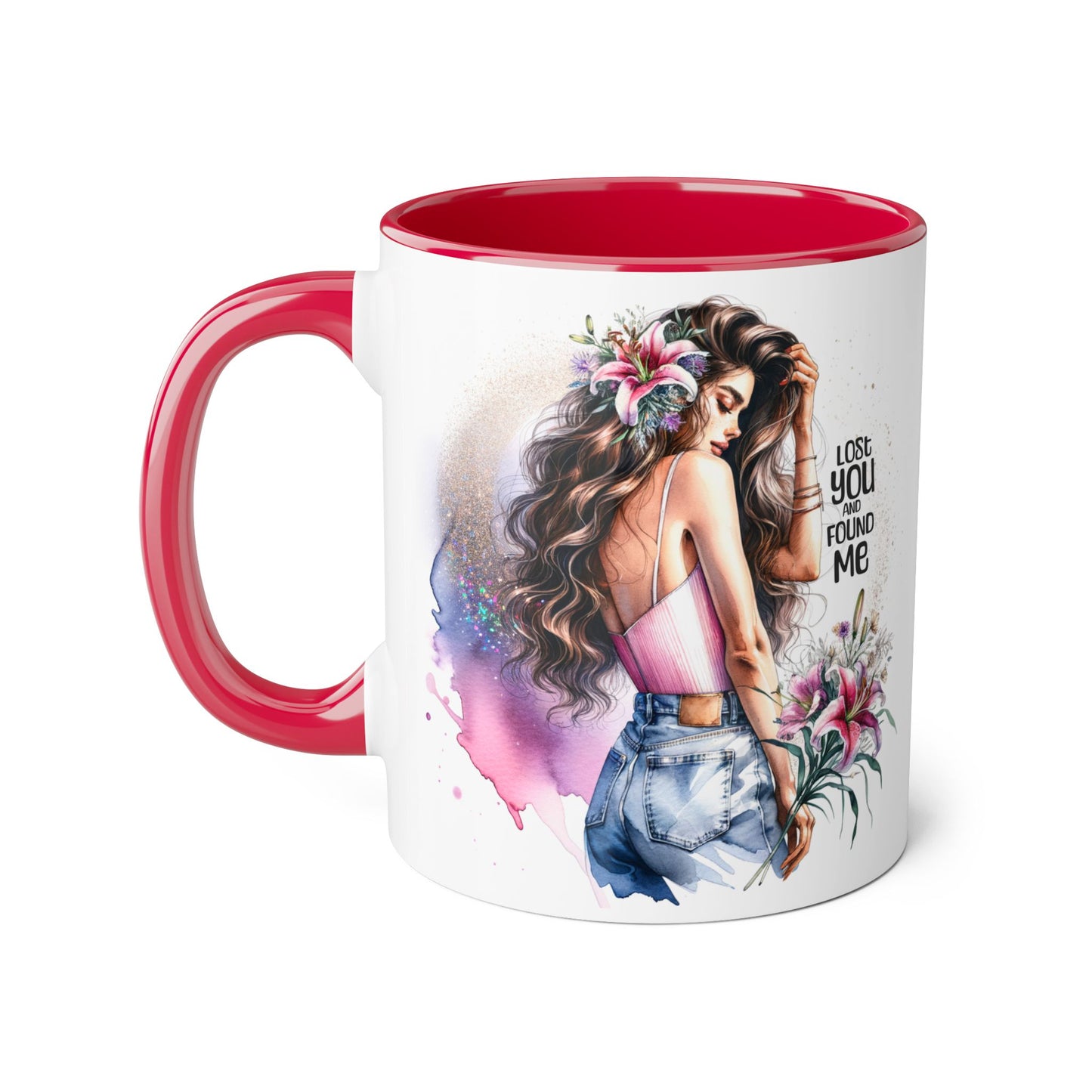 Lost You and Found Me Bohemian Accent Mugs - Lose You Found Me | Artistic Coffee Cup, Unique Gift, Decorative Drinkware, Floral Theme, Stylish Tea Mug