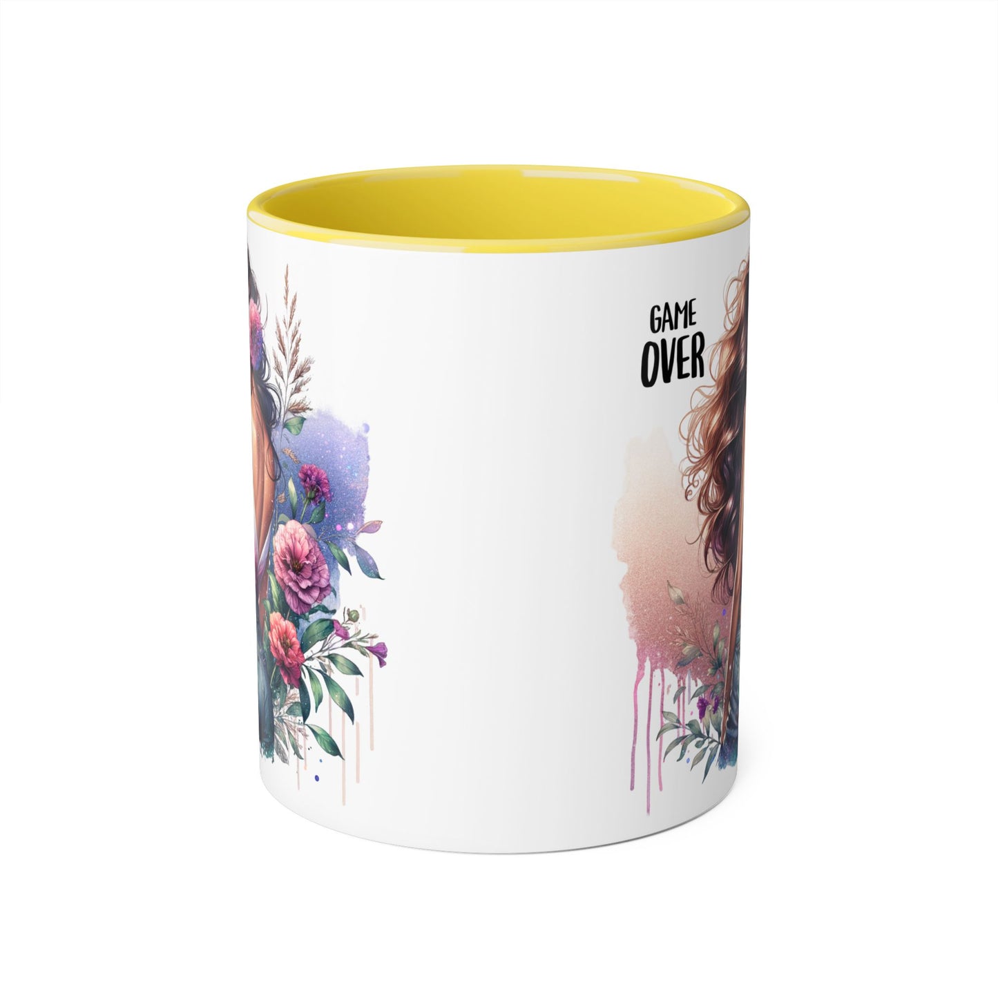 Boho Chic Accent Mug - Perfect Gift for Coffee Lovers, Home Decor, Floral Art, Unique Design, Game Over Theme