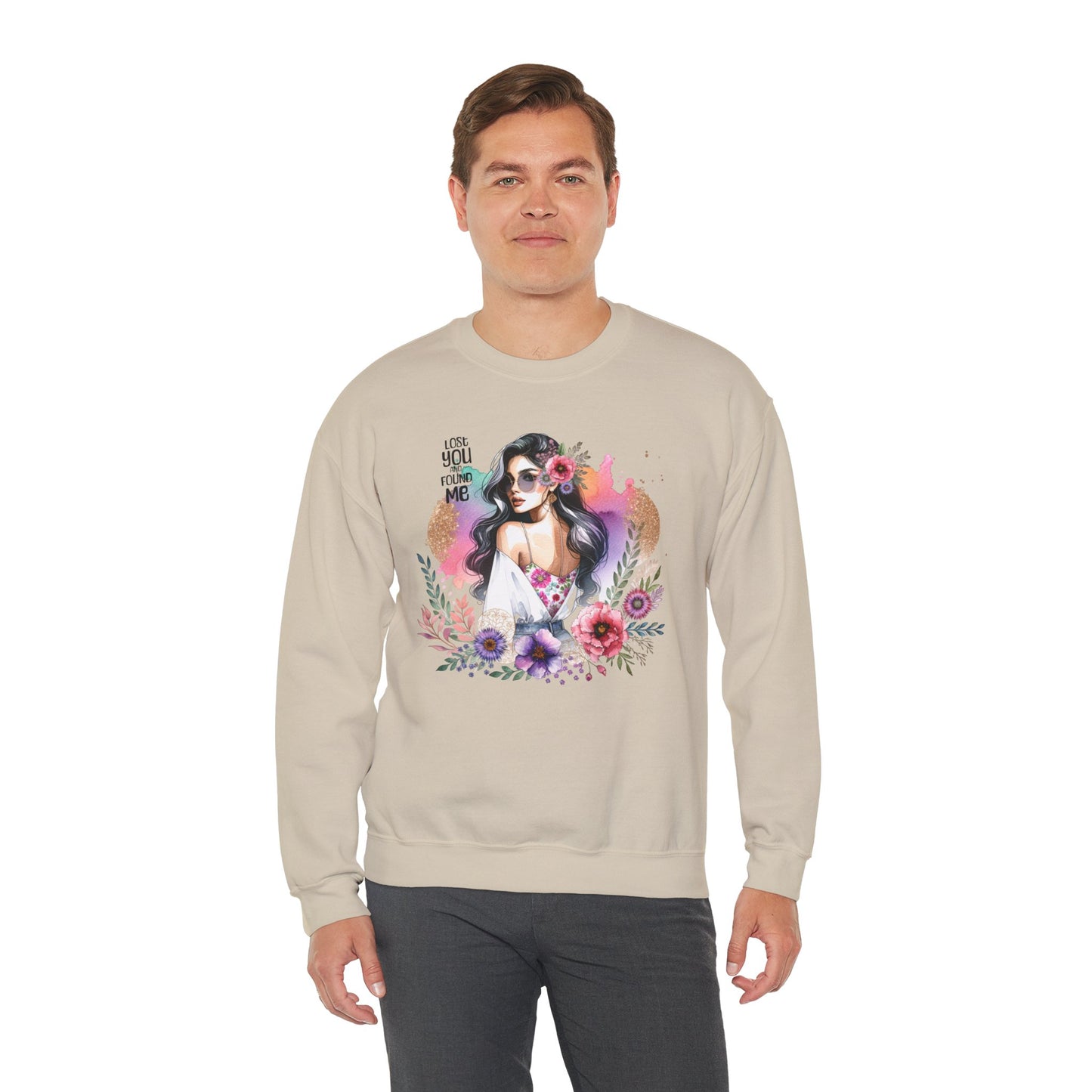 Lost You And Found Me Bohemian Floral Sweatshirt | You Are Beautiful | Cozy Unisex Crewneck for Women, Gift for Her, Casual Wear, Spring Fashion