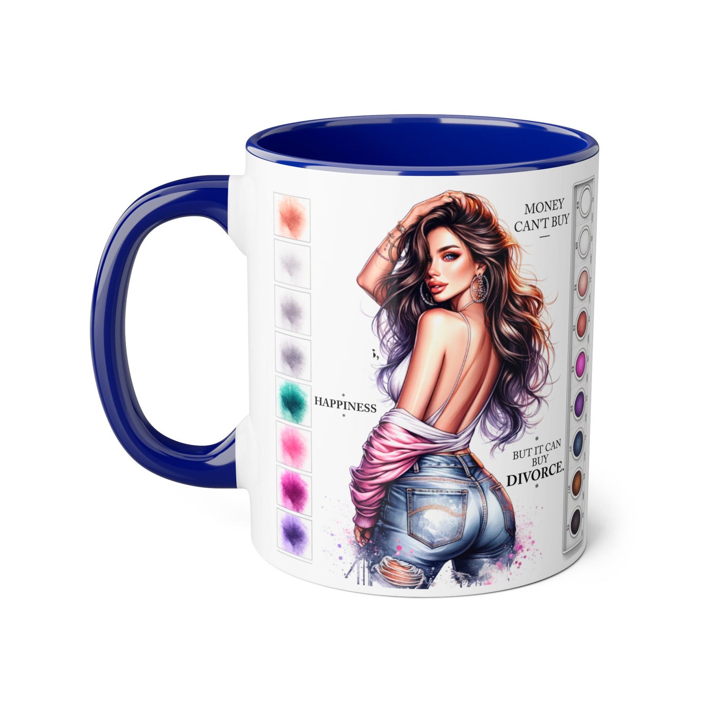 Money Can't Buy Happiness But It Can Buy Divorce Humoristic Mug, Funny Coffee Cup for Women, Gift for Best Friend, Brighten Your Day with Laughs, Inspirational Drinkware