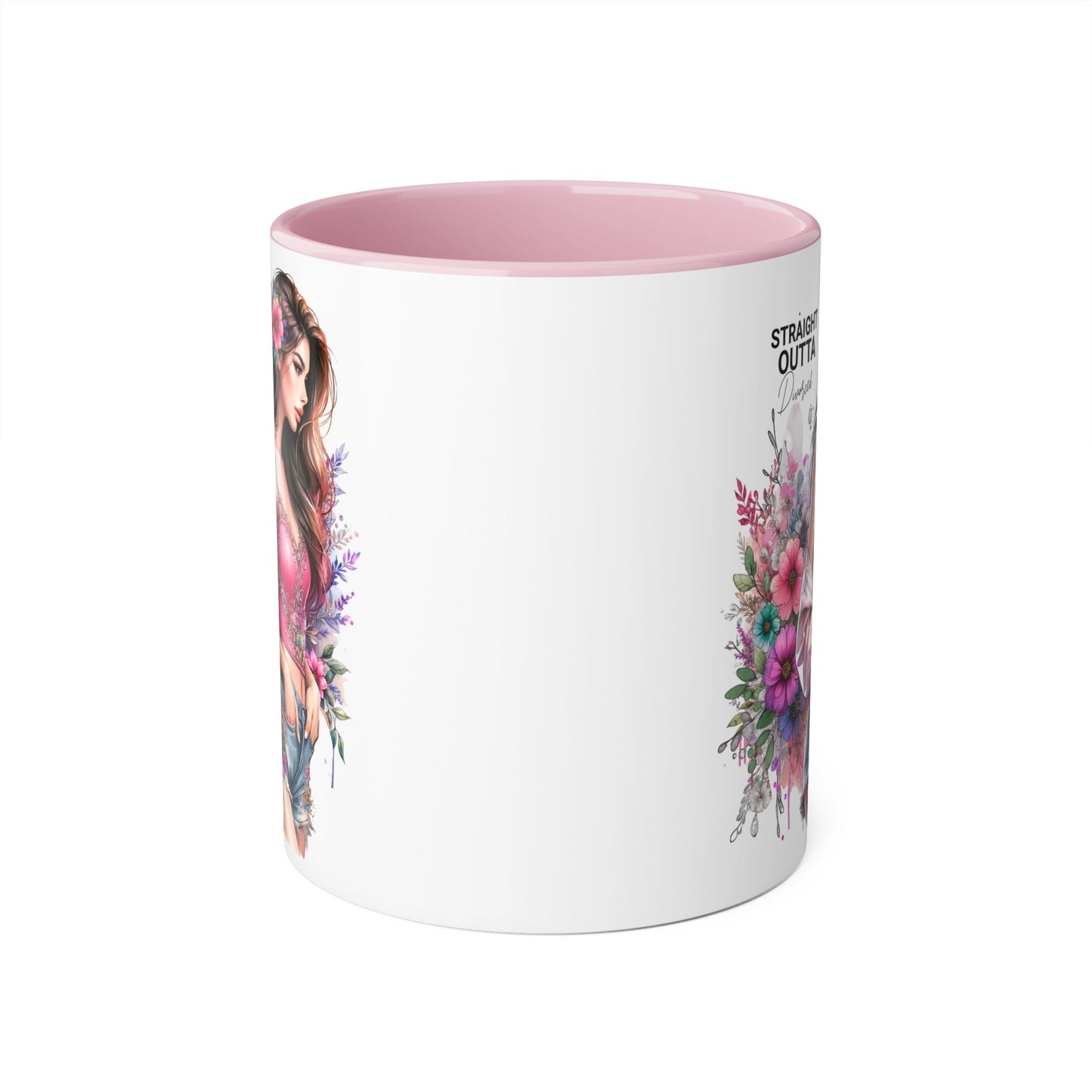 Straight Outta Divorced Humoristic Floral-Inspired Accent Mug, Perfect for Gifts, Home Decor, Coffee Lovers, Tea Enjoyers