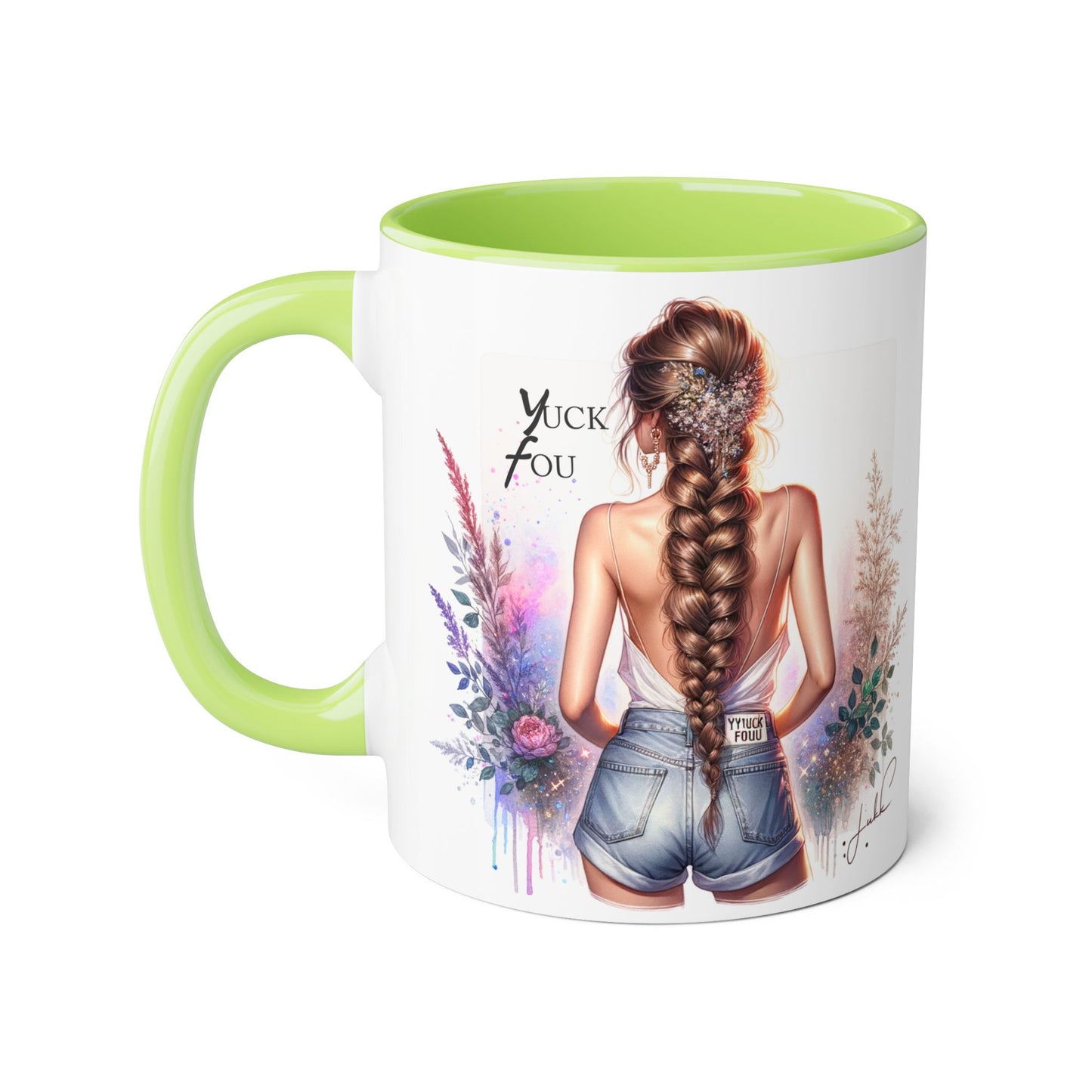 Yuck Fou Stylish Floral Accent Mug, Gift for Friends, Motivational Coffee Cup, Cute Home Decor, Art Lover's Mug, Perfect for Holidays
