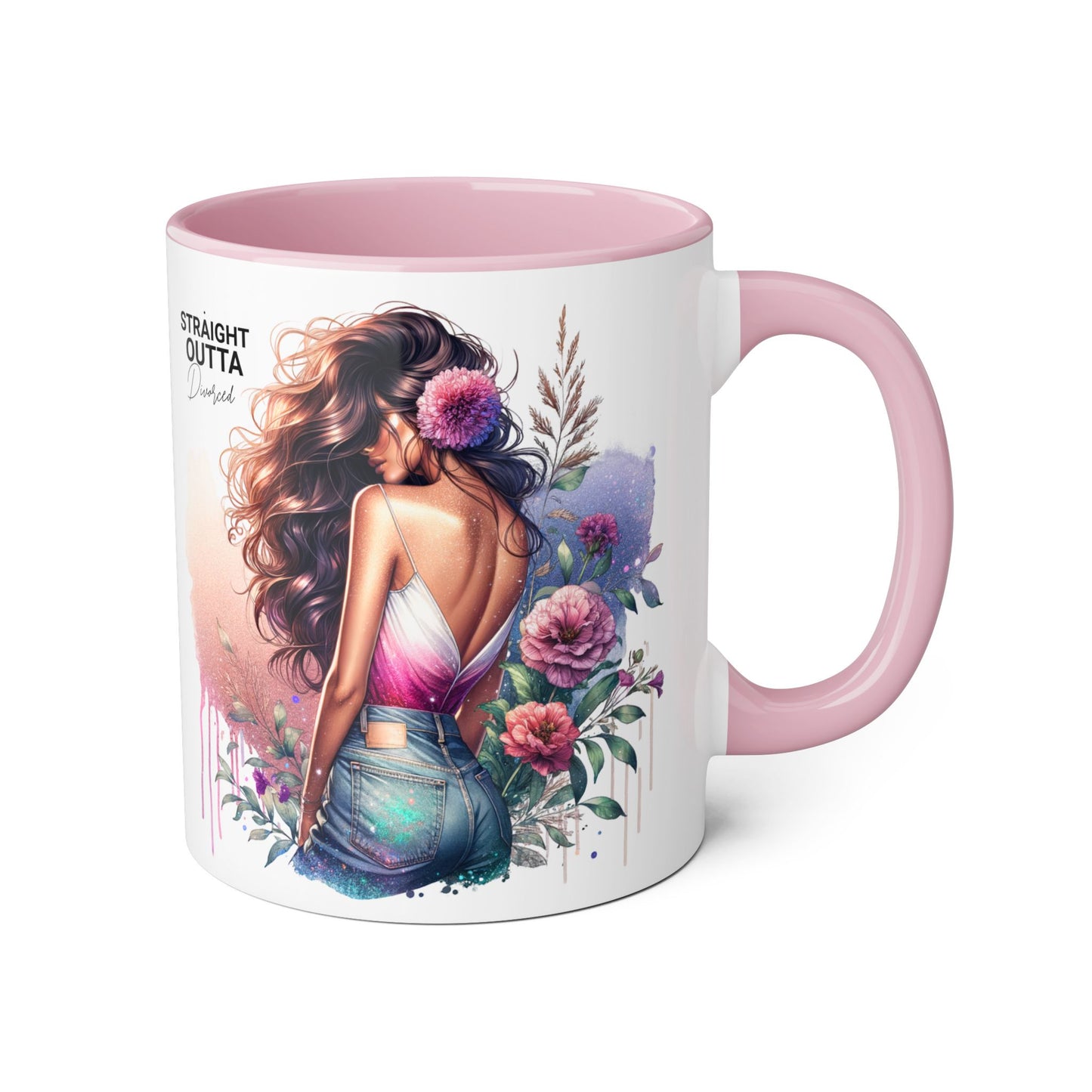 Straight Outta Divorced Humoristic Accent Mug | 11oz Ceramic Coffee Cup for Home, Gift for Friends, Unique Tea Mug, Birthday Gift, Self-Care Décor