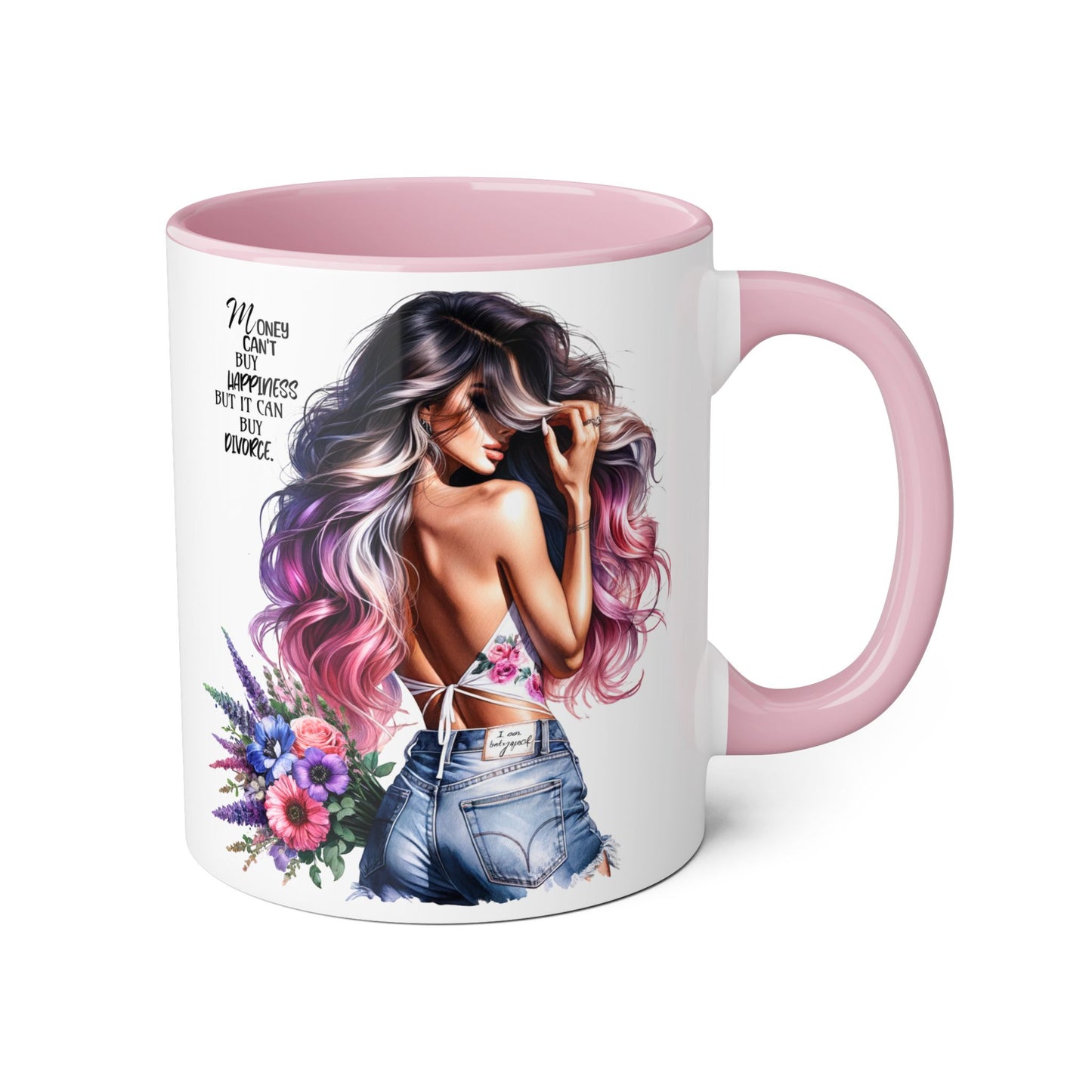 Mug - Money Can't Buy Happiness But It Can Buy Divorce Humoristic Accent Mug, 11oz