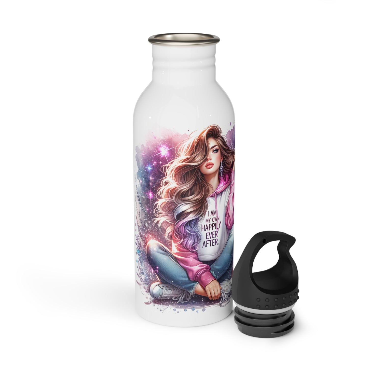 Colorful Inspirational Stainless Steel Water Bottle | 'I Am My Own Happily Ever After '