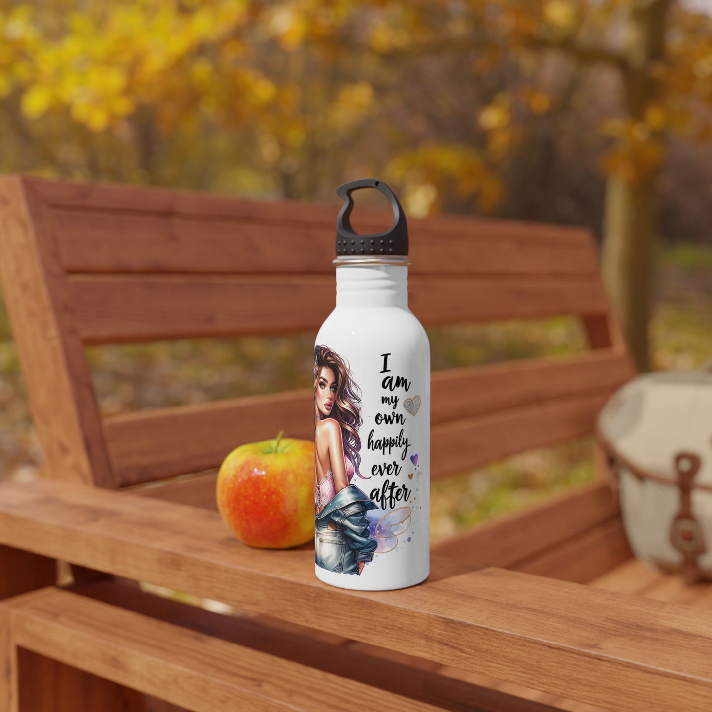 Colorful Inspirational Stainless Steel Water Bottle - "I Am My Own Happily Ever After "