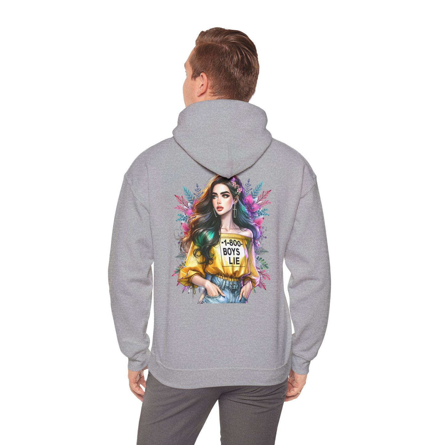 1-800-Boys-Lie Trendy Graphic Hoodie for Modern Style Lovers, Cozy Sweatshirt, Ideal Gift for Birthdays, Casual Wear, Fashion Statement