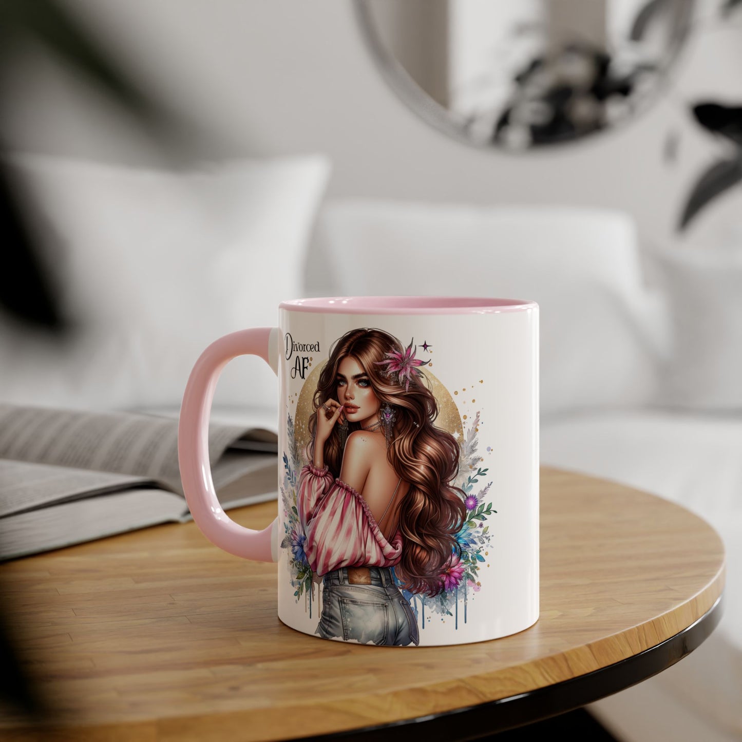 Empowered Diva Mug-Divorced AF, 11oz - Dreamy Floral Design, Perfect Gift for Divorced Friends, Birthday, Self-Care, Coffee Lovers