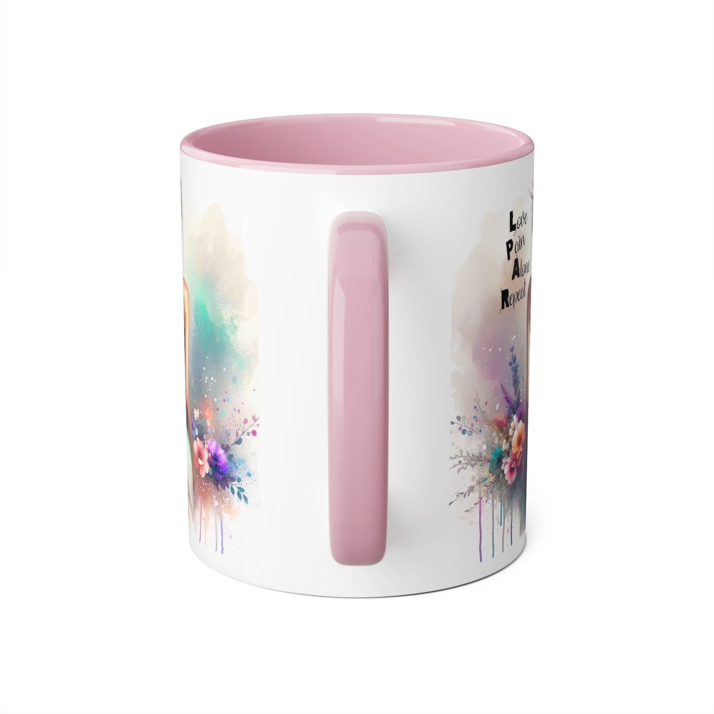 Boho Love Pain Alone Mug, Inspirational Gift, Handmade Coffee Cup, Artistic Ceramic Drinkware, Unique Home Decor
