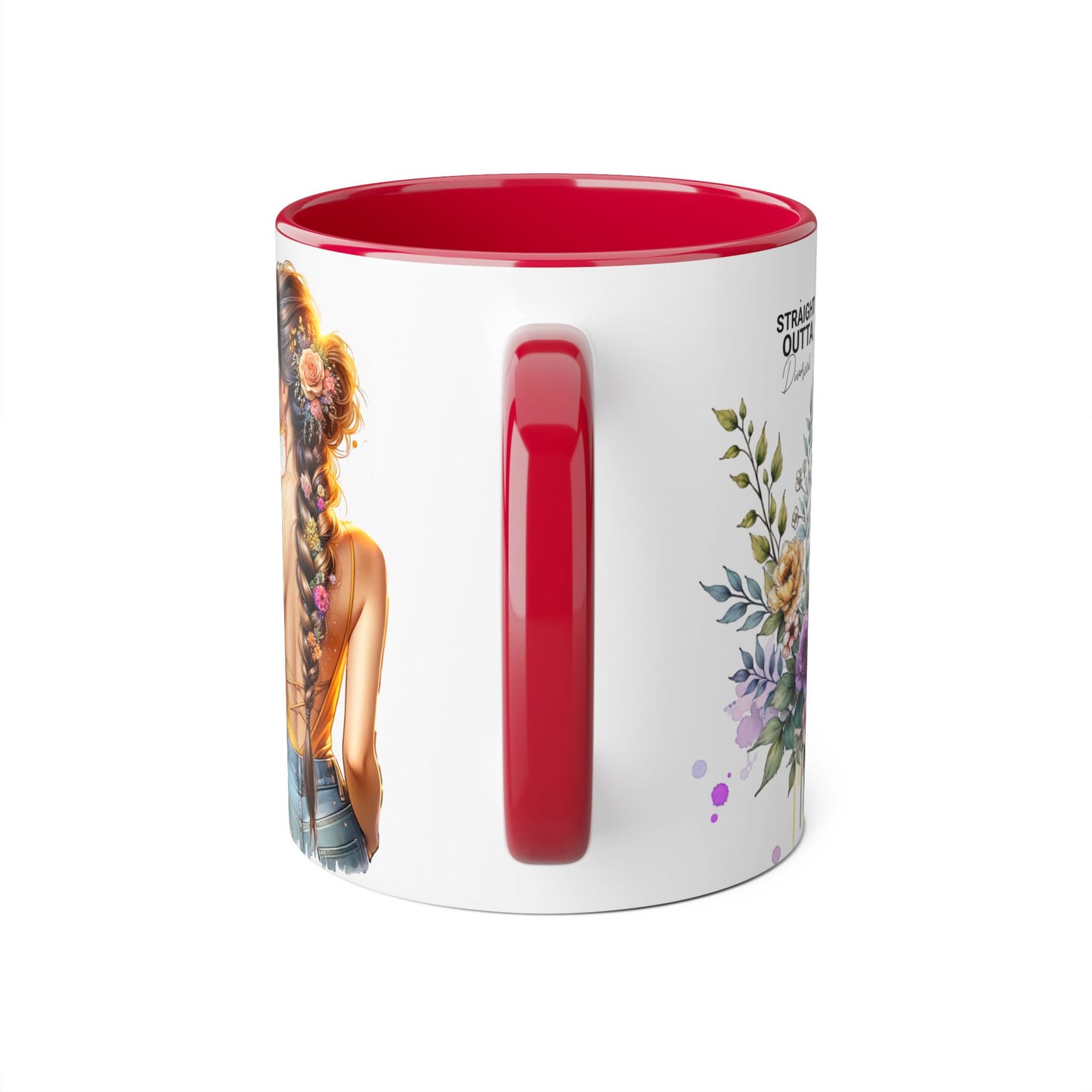 Straight Outta Divorced Humoristic Chic Floral Accent Mug with Elegant Design, Coffee Lover Gift, Home Decor, Mother's Day Present, Artistic Drinkware