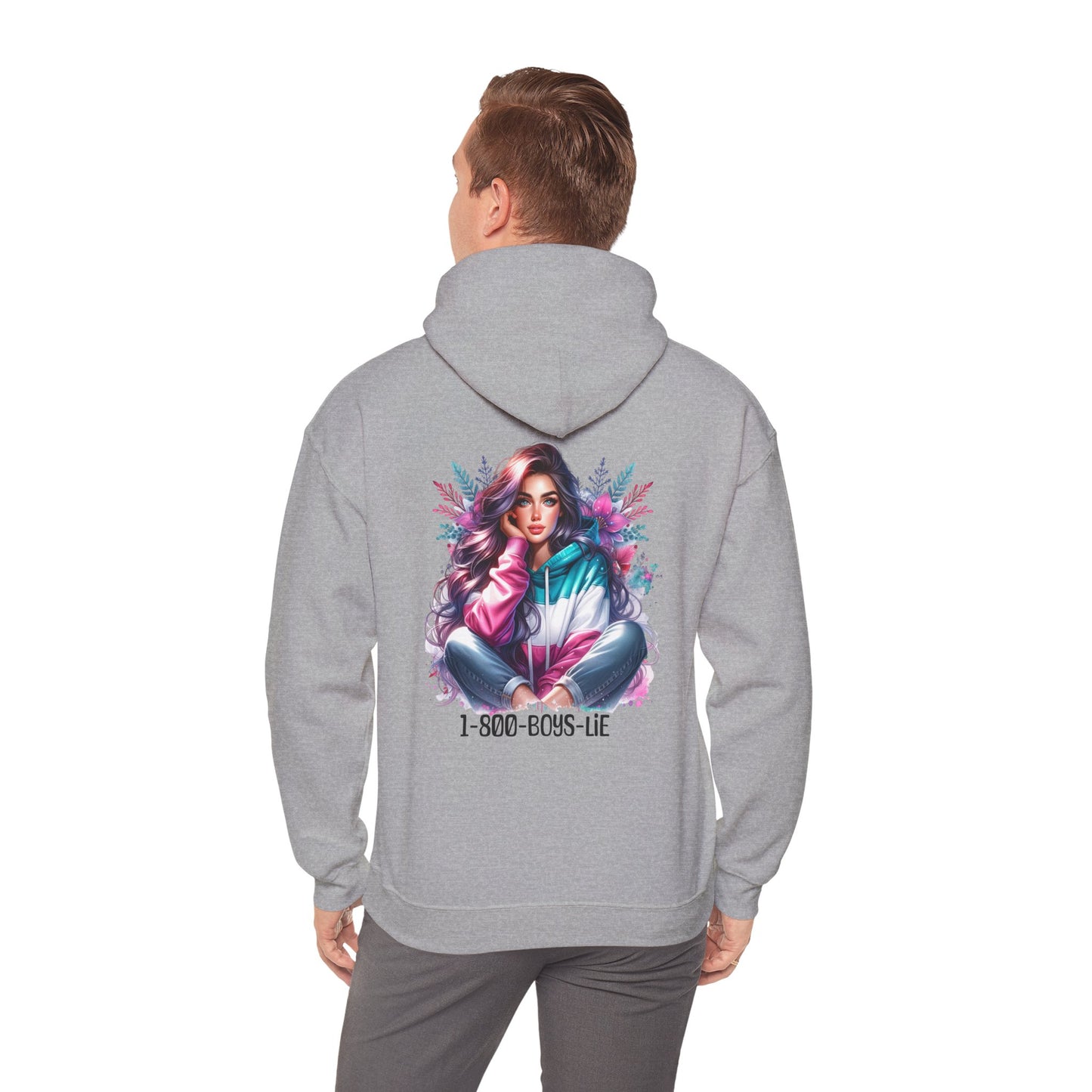 1-800-Boys-Lie Colorful Graphic Hoodie for Women, Cozy Unisex Sweatshirt, Trendy Streetwear, Perfect Gift for Any Occasion