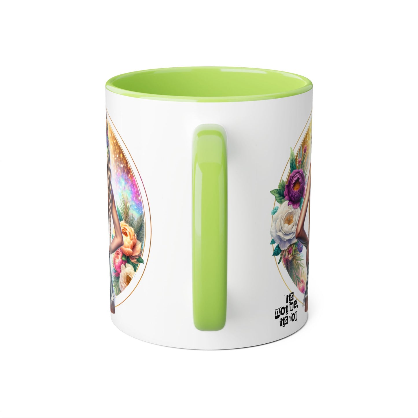 It's Not Me, It's You Humoristic Beautiful Floral Accent Mugs - Unique Coffee Cup for Art Lovers, Perfect Gift for Home Decor, Birthday, or Wedding