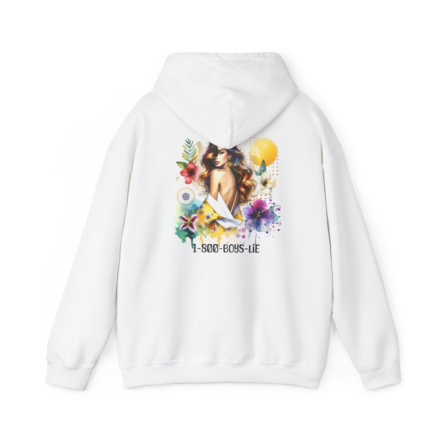 1-800-Boys-Lie Tropical Vibe Hoodie - Unisex Heavy Blend Sweatshirt for Beach Lovers, Summer Style, Gift for Her, Casual Wear, Boho Chic Fashion