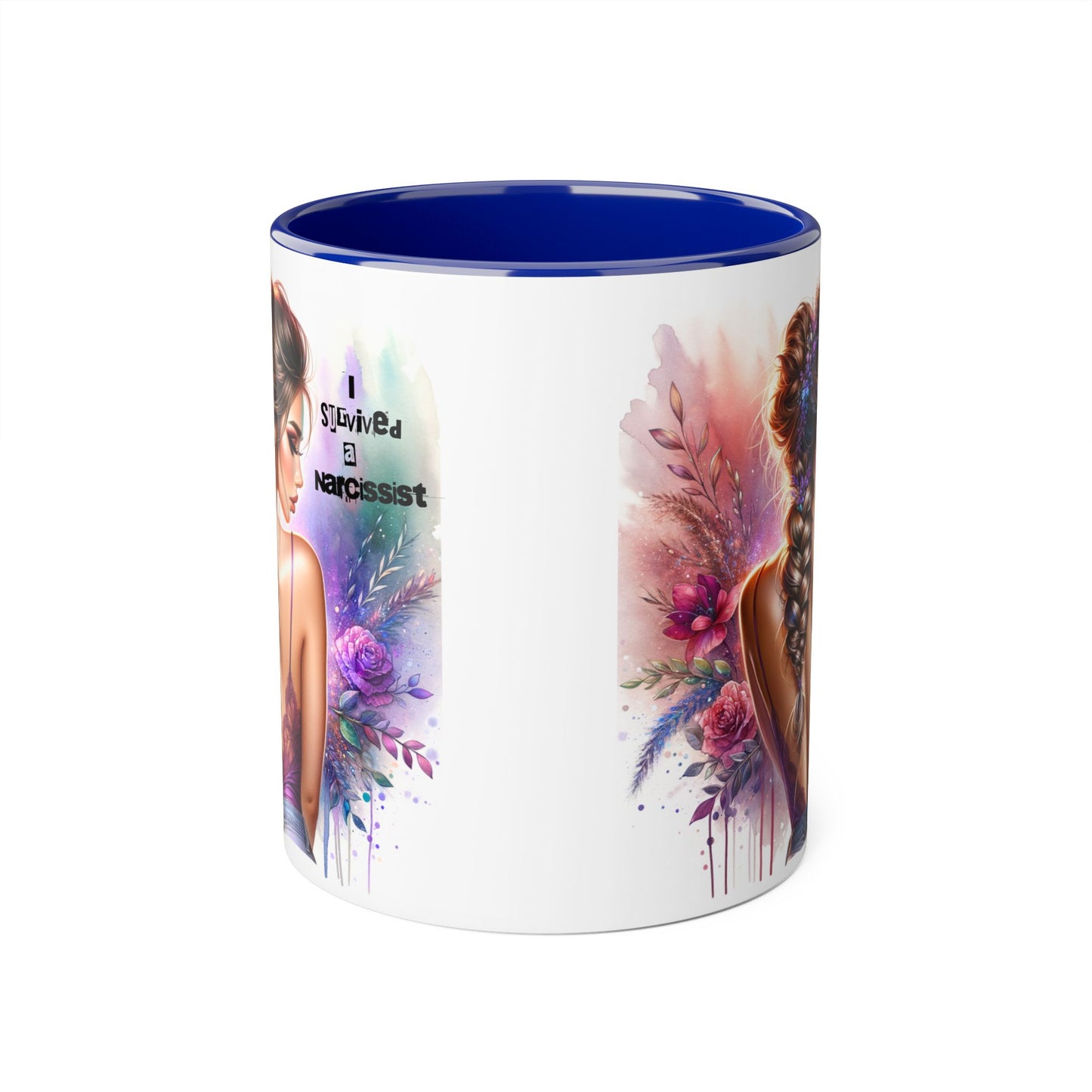 Artistic Accent Mug, Beautiful Coffee Cup, Unique Gift Idea, Home Décor, Self-Love Reminder, Floral Art Mug, Motivational Tea Cup