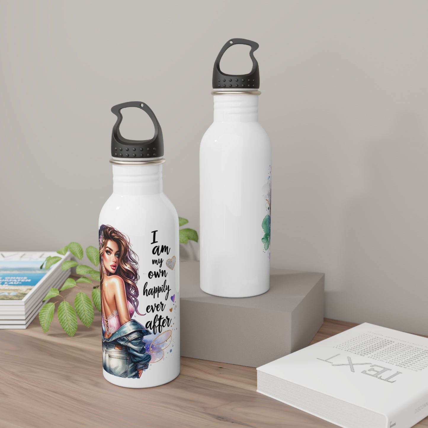 Colorful Inspirational Stainless Steel Water Bottle - "I Am My Own Happily Ever After "