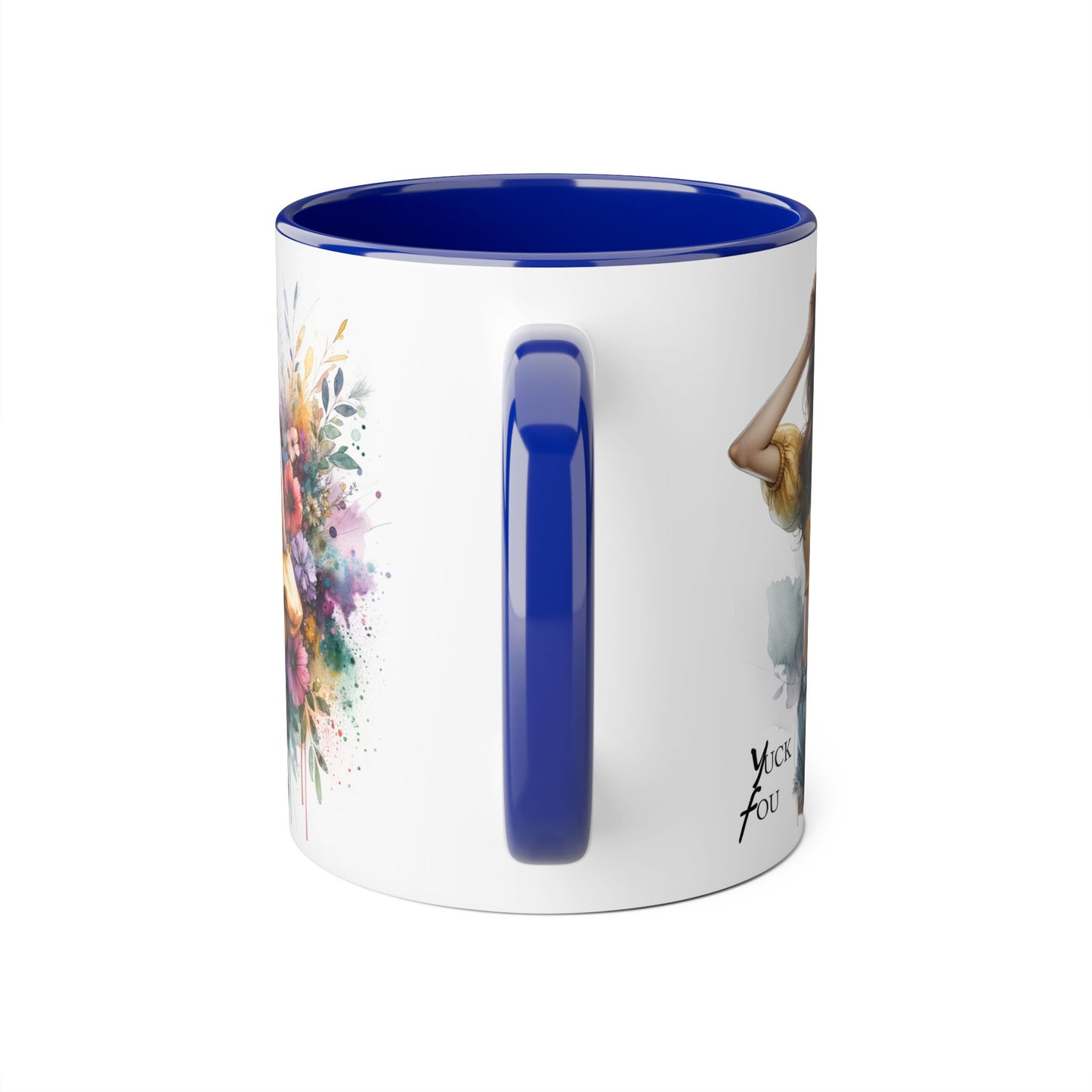 Yuck Fou Floral Accent Mug: Stylish Coffee Cup for Home, Gifts, Birthdays, Tea Lovers, Art Enthusiasts