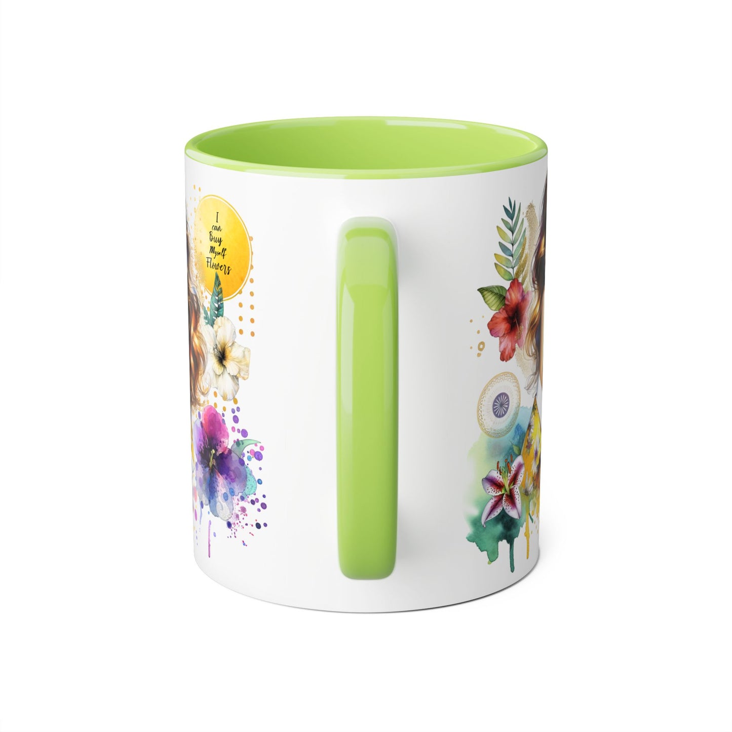 I Can Buy Myself Flowers Whimsical Floral Accent Mug, Inspirational Coffee Cup, Perfect Gift for Her, Unique Artwork for Home or Office, Women's Day Gift