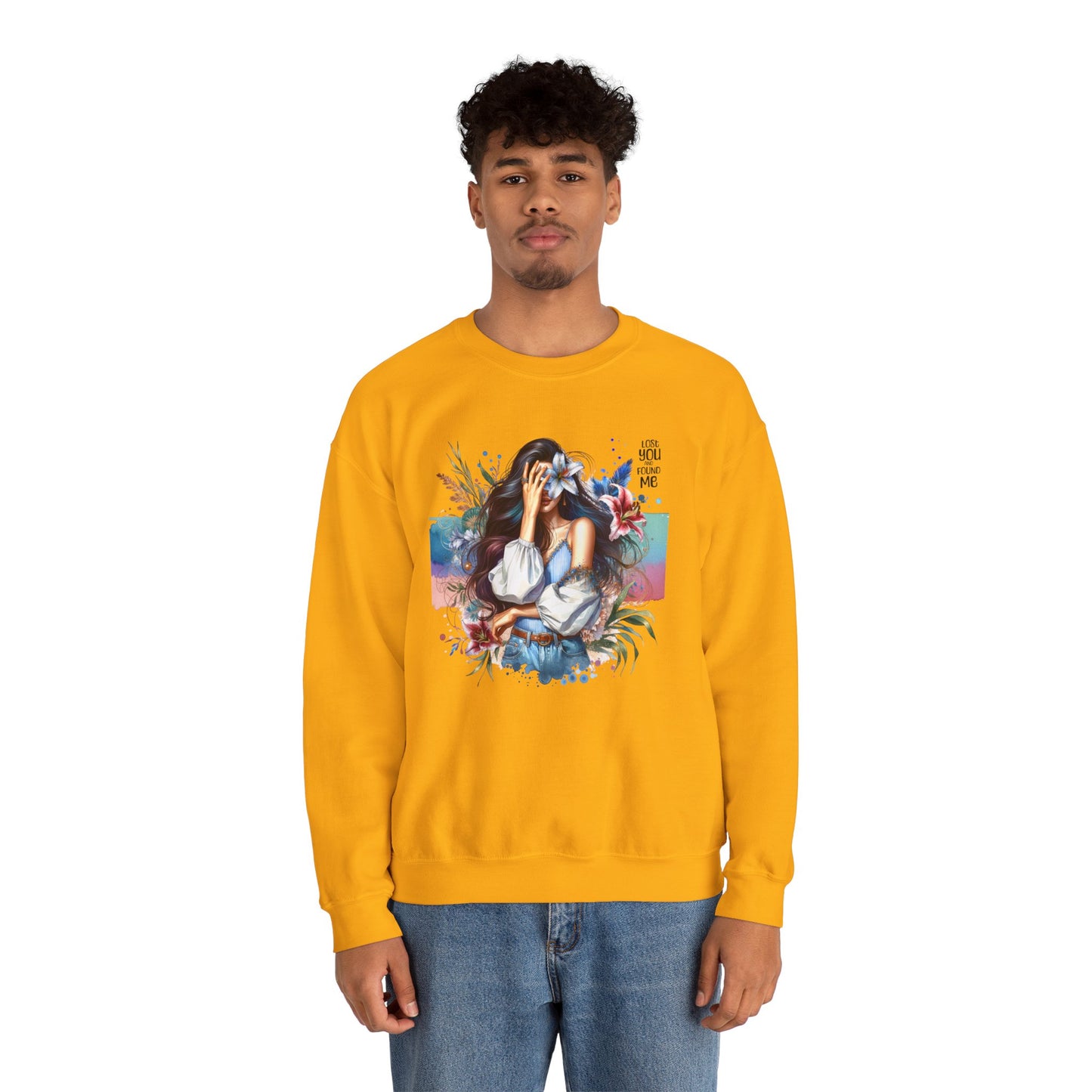 Lost You And Found Me Artistic Unisex Sweatshirt for Comfort and Style - Cozy Apparel, Gift for Her, Trendy Fashion, Relaxed Fit, Casual Wear