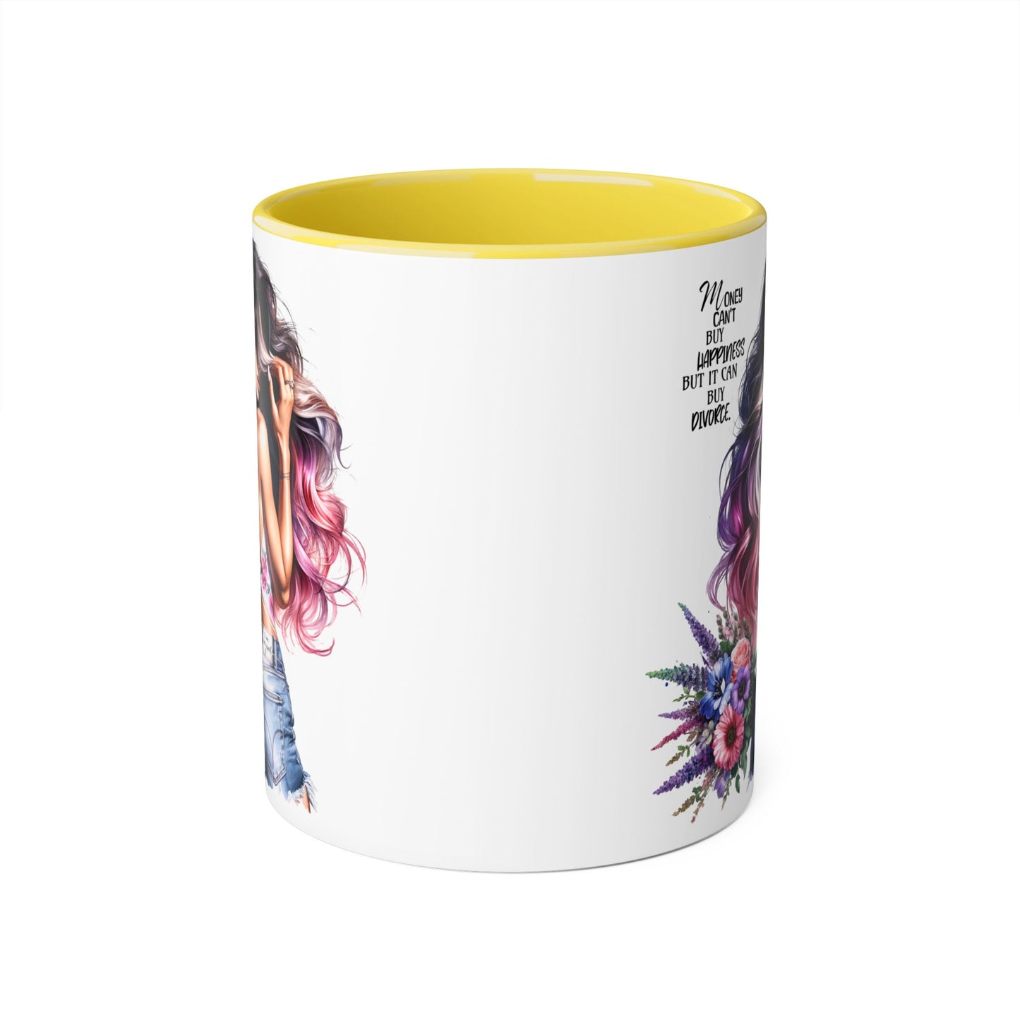 Mug - Money Can't Buy Happiness But It Can Buy Divorce Humoristic Accent Mug, 11oz