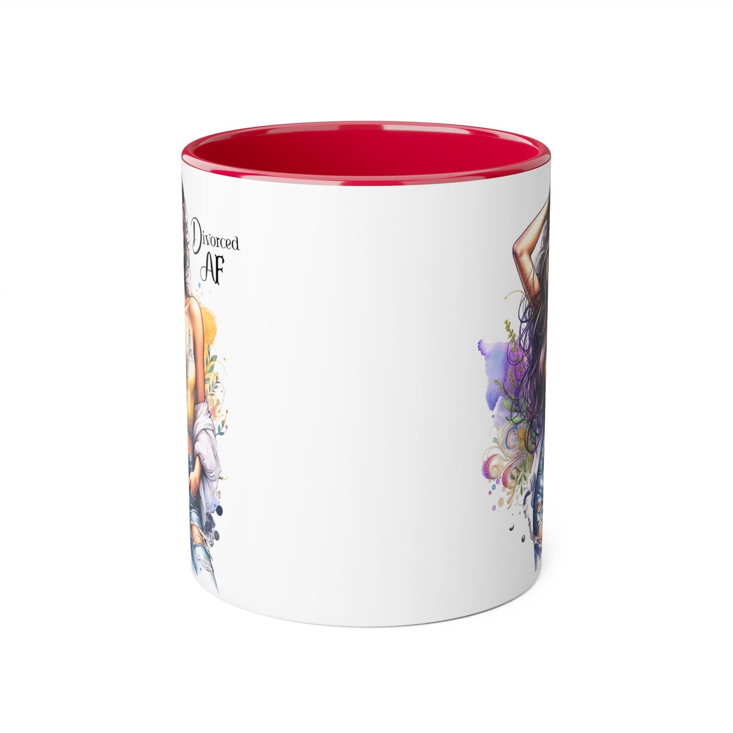 Divorced AF Mug, Stylish 11oz Accent Mug for Coffee Lovers, Perfect for Gifts, Self-Care and Empowerment, Unique Art Design