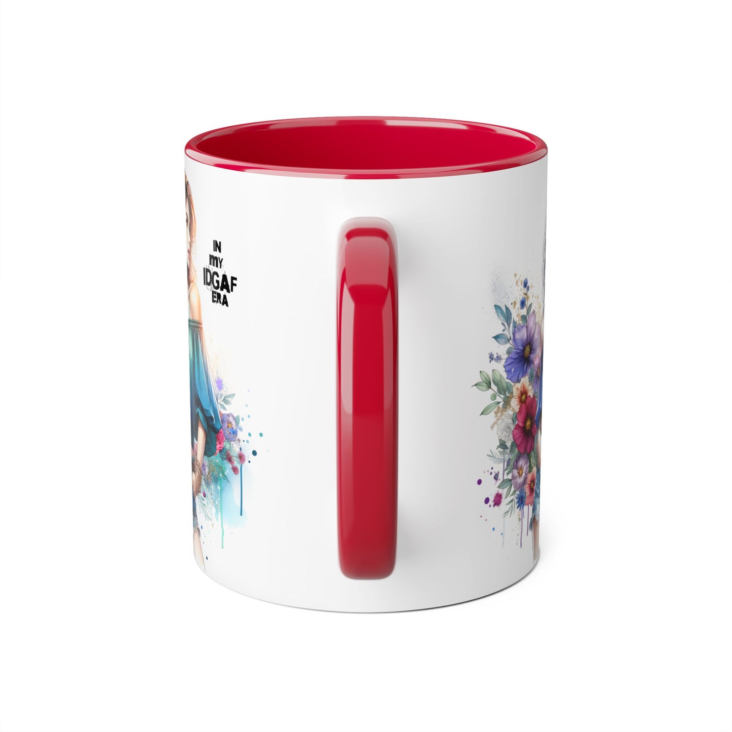 IDGAF Floral Accent Mug - Stylish Coffee Mug for Sassy Souls, Gift for Friends, Unique Home Decor, Perfect for Birthdays, Fun Collectible