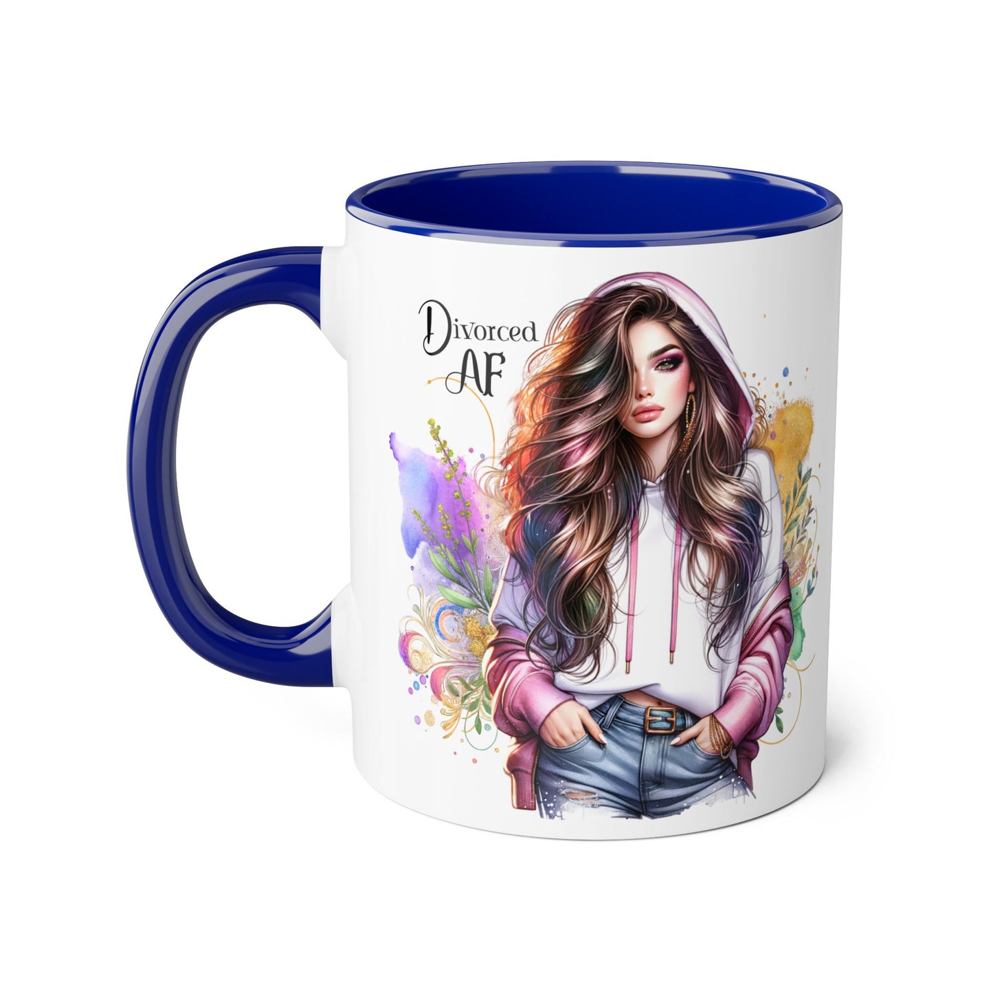 Divorced AF Accent Mug, 11oz - Empowering Coffee Cup for Strong Women, Gift for Divorcee, Self-Care Mug, Celebrate New Beginnings