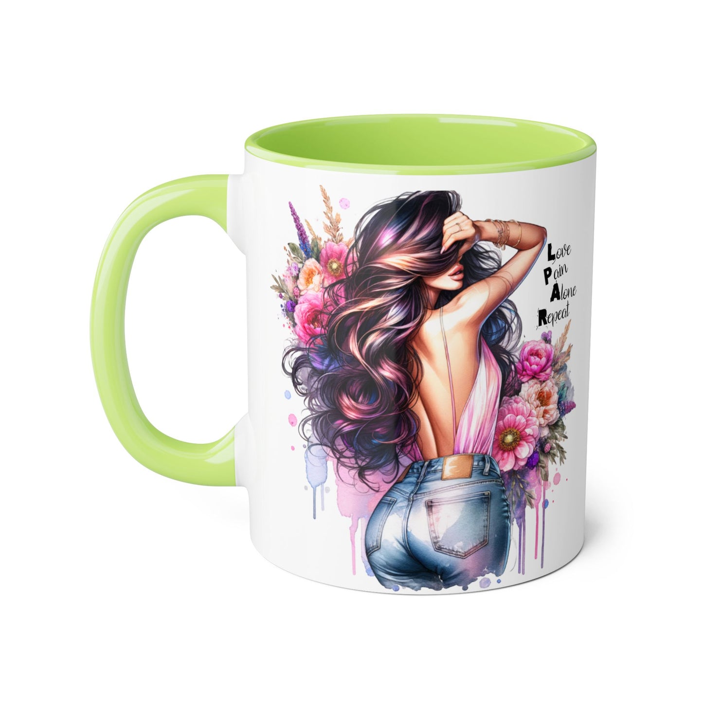 Beautiful Floral Accent Mug, Inspirational Gift, Coffee Cup, Art Mug for Her, Birthday, Mother's Day, Home Decor, Lover's Gift