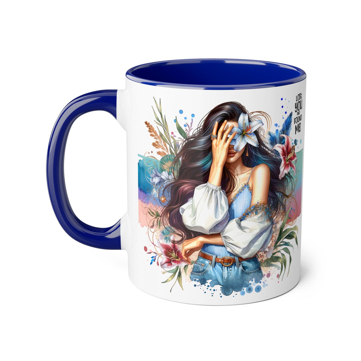 Lost You and Found Me Bohemian Accent Mug | Inspirational Gift for Her | Floral Coffee Cup | Unique Tea Mug | Art Lover's Drinkware