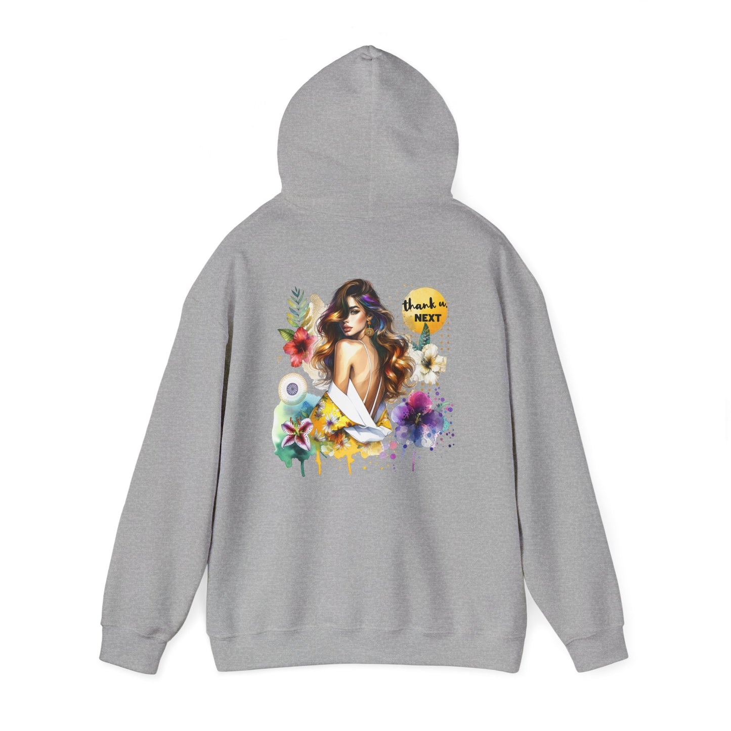 Thank U, Next Colorful Graphic Hooded Sweatshirt, Cozy Unisex Hoodie, Trendy Streetwear, Personalized Gift, Summer Vibes, Art-Inspired Fashion