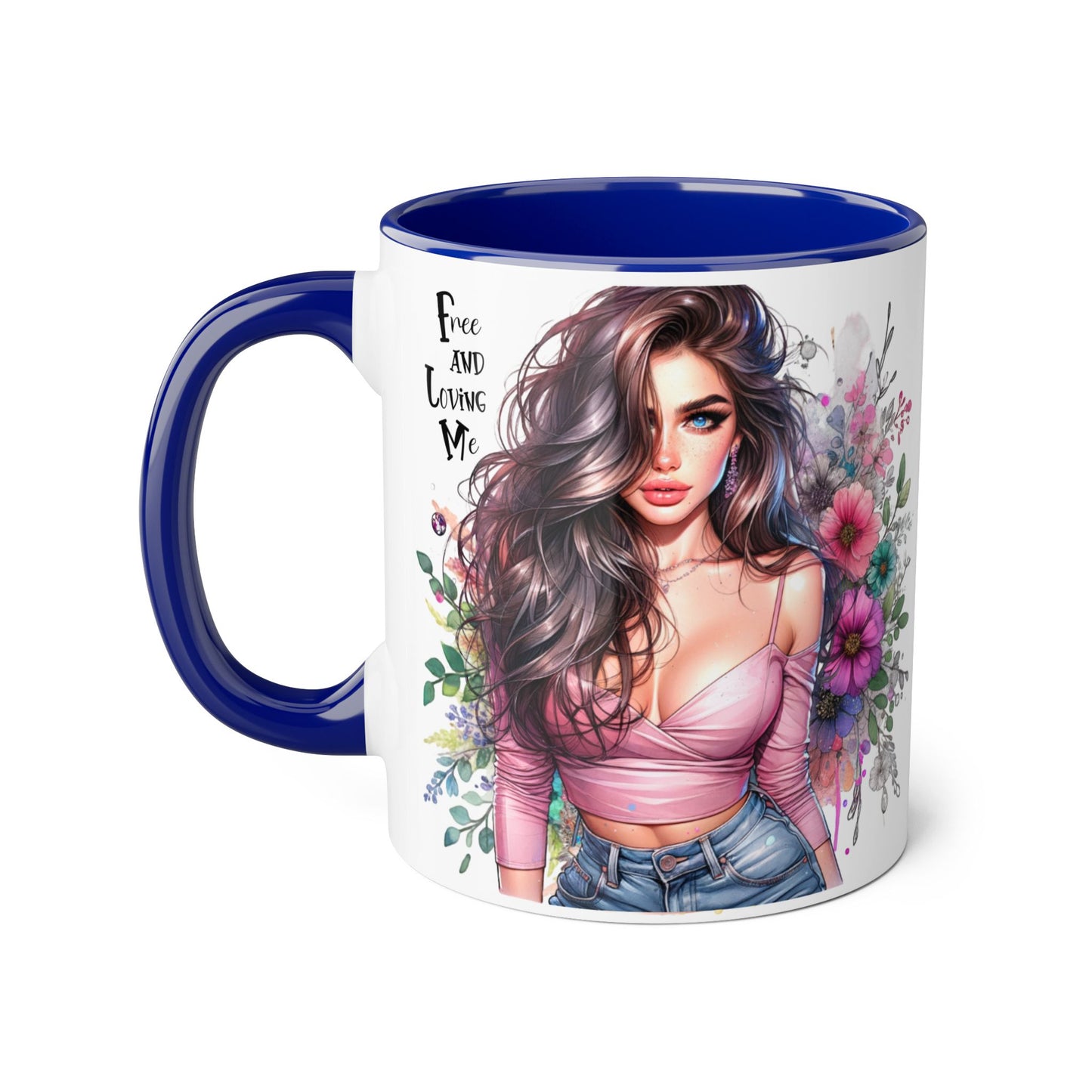Bohemian Floral Accent Mug, Coffee Cup for Nature Lovers, Inspirational Gift, Home Decor, Unique Art