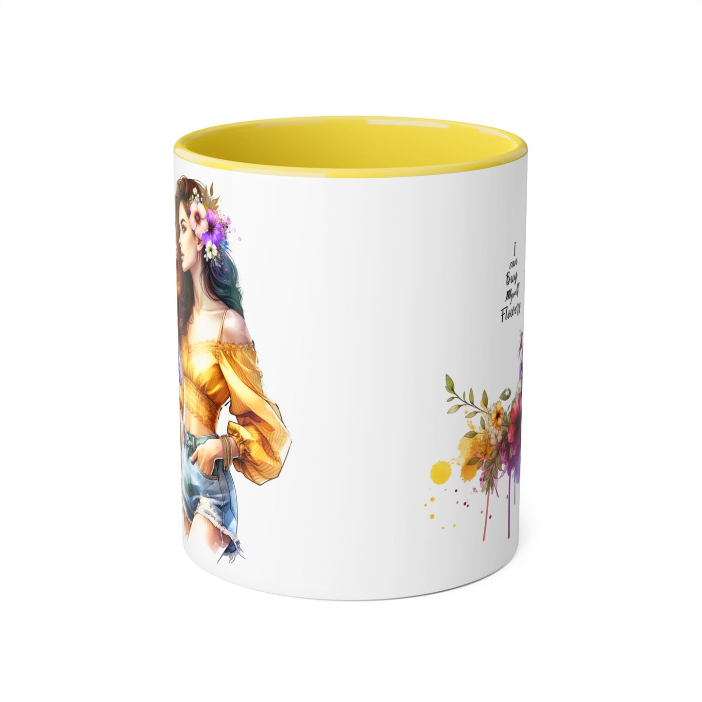 I Can Buy Myself Flowers Floral Bohemian Accent Mug - Perfect Gift for Flower Lovers, Art Enthusiasts, Home Decor, Spring Celebrations, Coffee Lovers