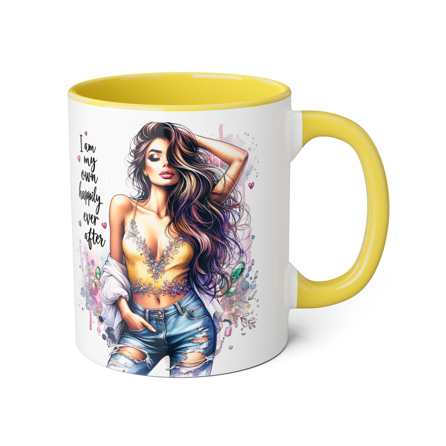 Inspirational Accent Mug - "I Am My Own Happily Ever After" 11oz Coffee Cup