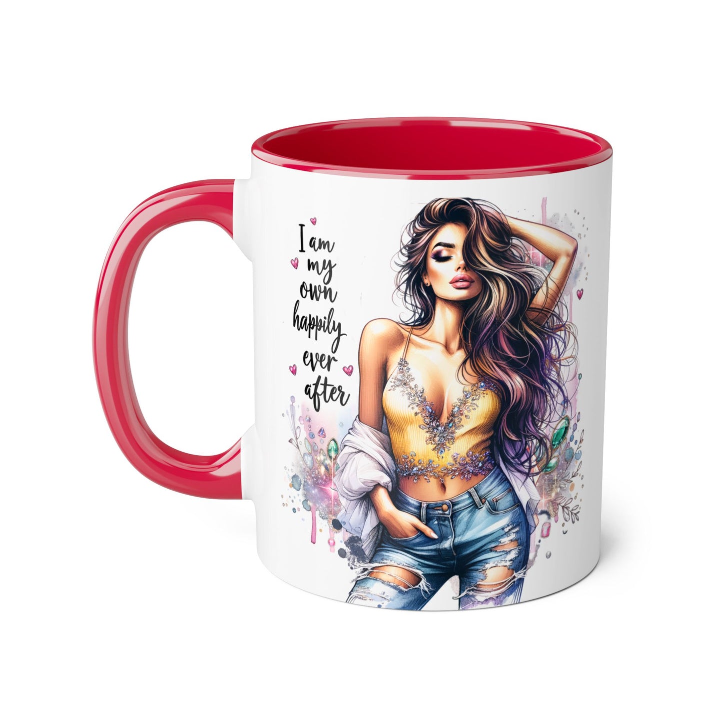 Inspirational Accent Mug - "I Am My Own Happily Ever After" 11oz Coffee Cup