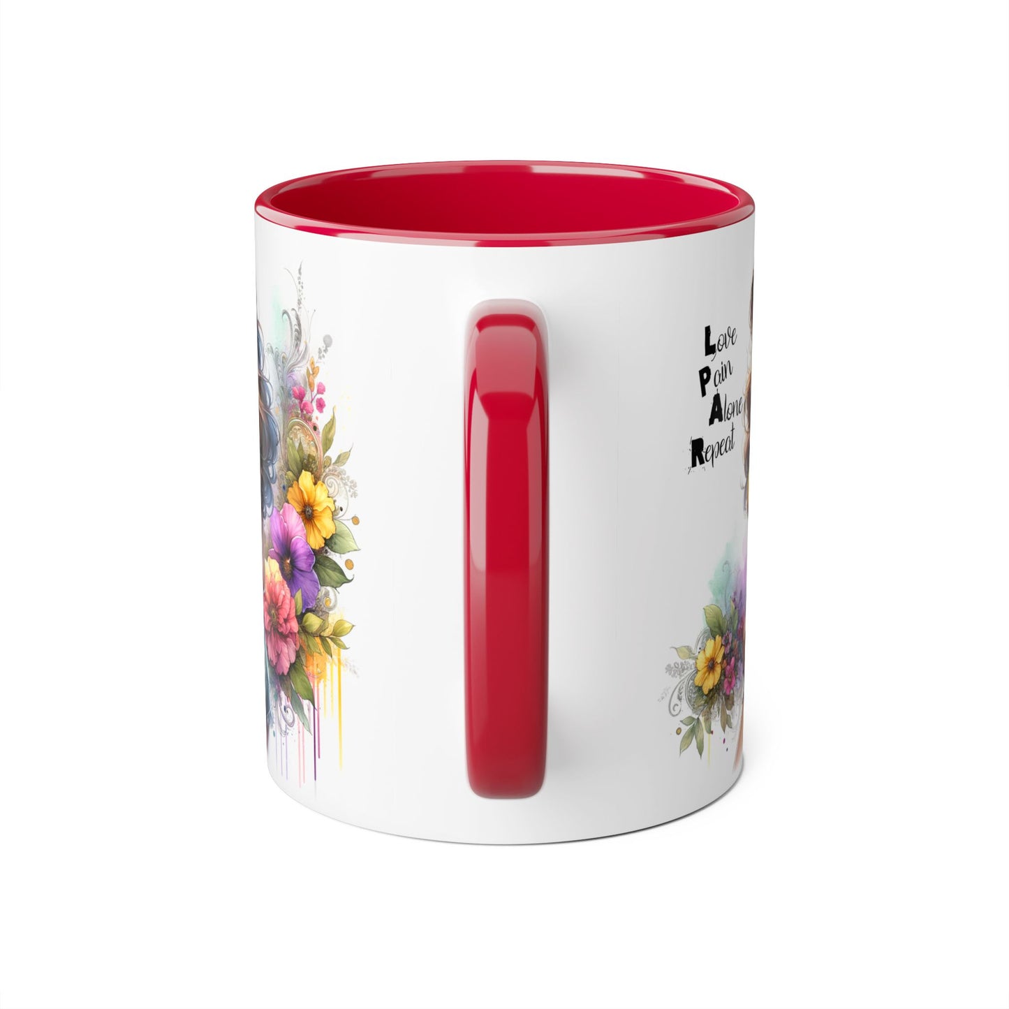Colorful Floral Accent Mug with Inspirational Quote