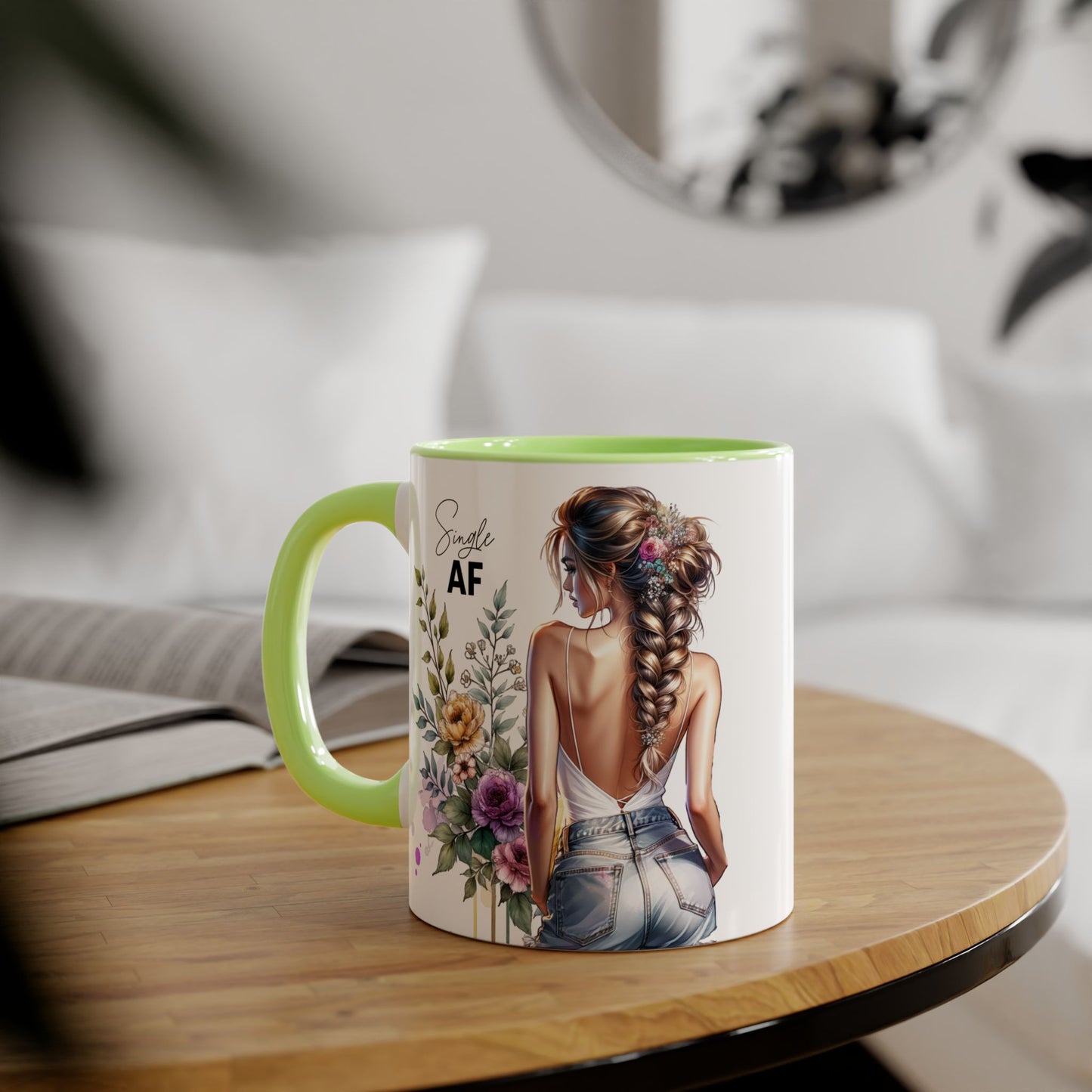 Single AF Chic Floral Accent Mug for Single Ladies | Perfect Gift for Birthdays, Weddings, or Just Because