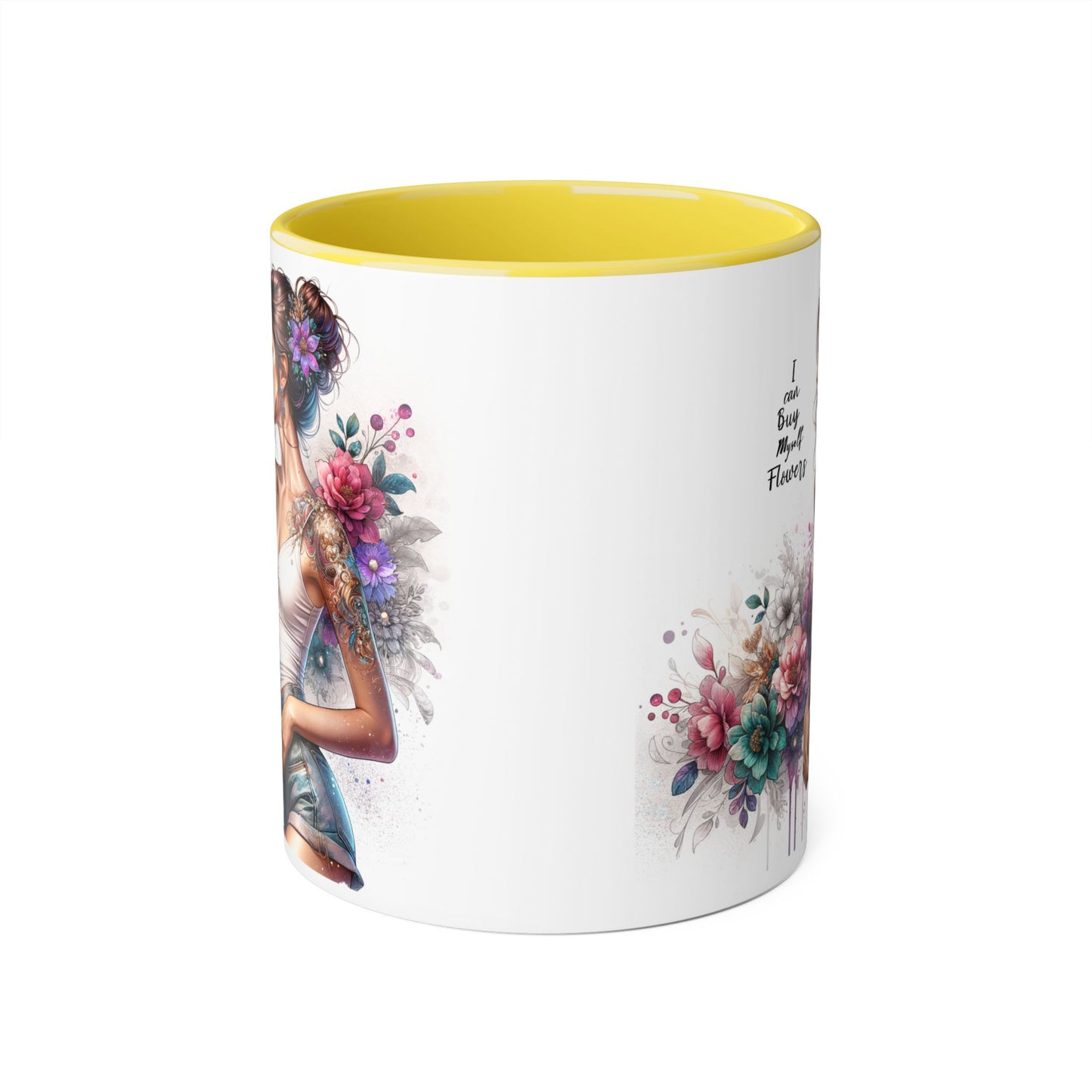 I Can Buy Myself Flowers Boho Floral Accent Mug – Perfect for Garden Lovers, Flower Enthusiasts, Gift for Birthdays, Mother's Day, Tea Lover