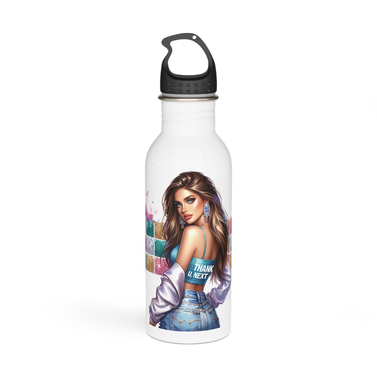 Thank U, Next Stylish Stainless Steel Water Bottle with Fashionista Design, Eco-Friendly Drinkware, Gift for Her, Personalized Hydration, Gym Essential