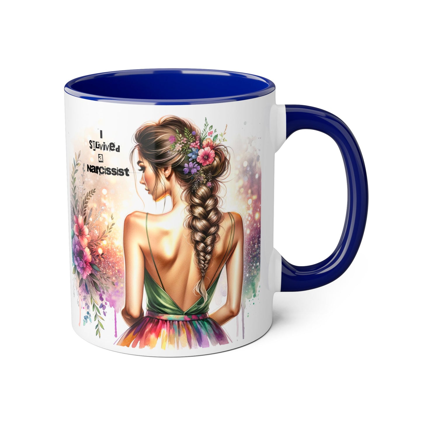 Colorful Floral Accent Mug