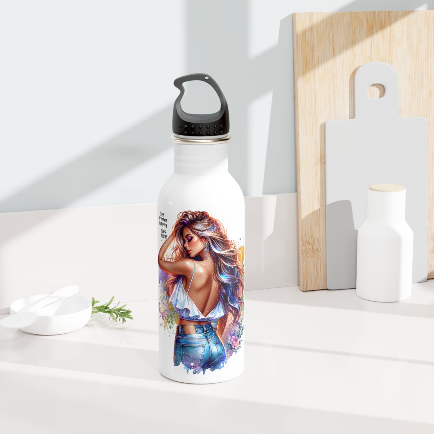 I Am My Own Happily Ever After Artistic Stainless Steel Water Bottle - Inspirational Design for Everyday Use