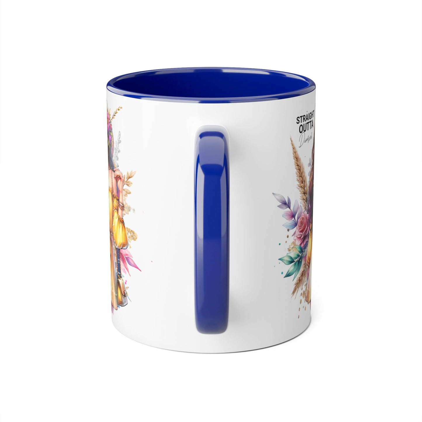 Straight Outta Divorced Humoristic Chic Floral Accent Mug, Stylish Coffee Cup, Trendy Teacup, Unique Gift for Friends, Perfect for Birthdays and Celebrations